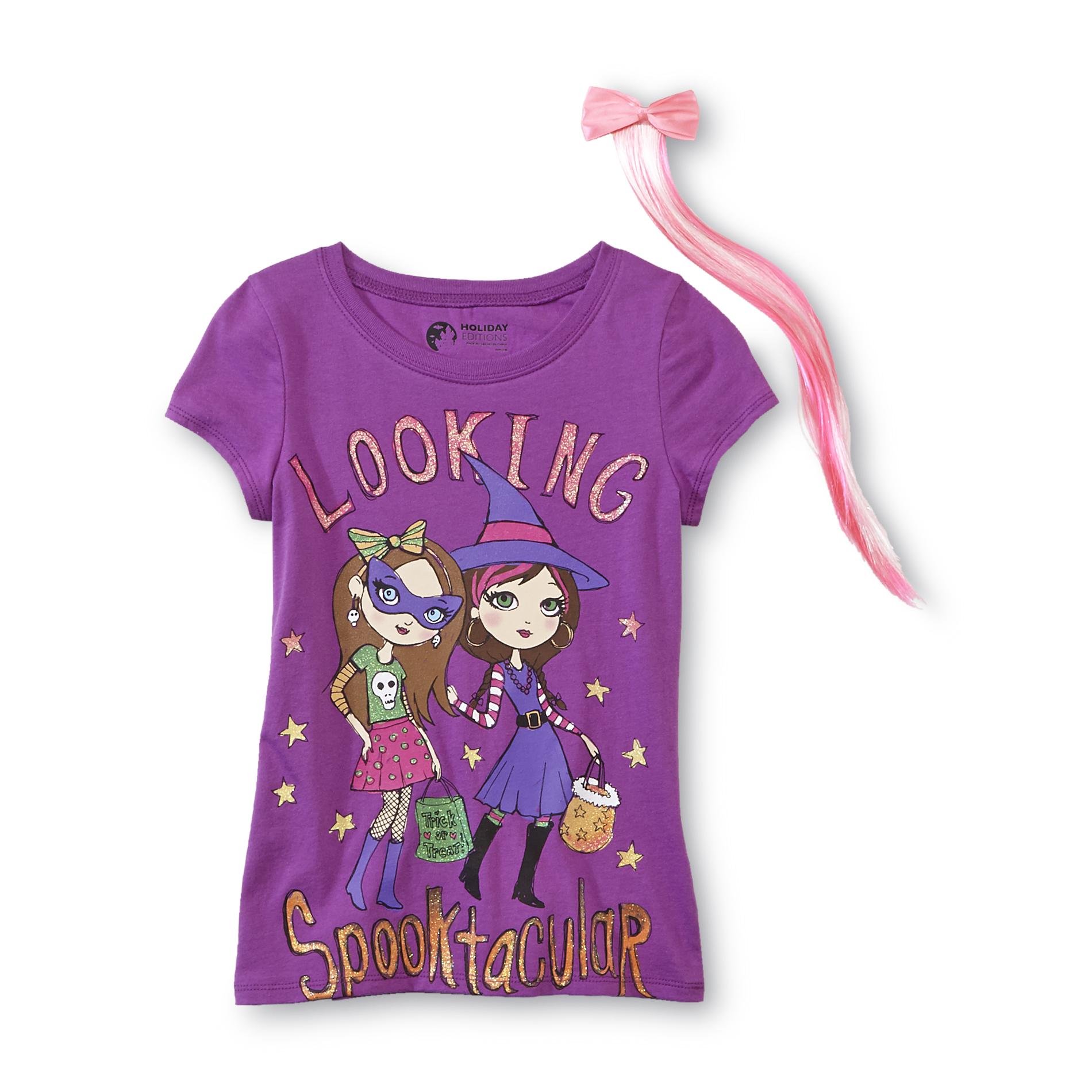 Holiday Editions Girl's Graphic T-Shirt & Hair Clip - Spooktacular