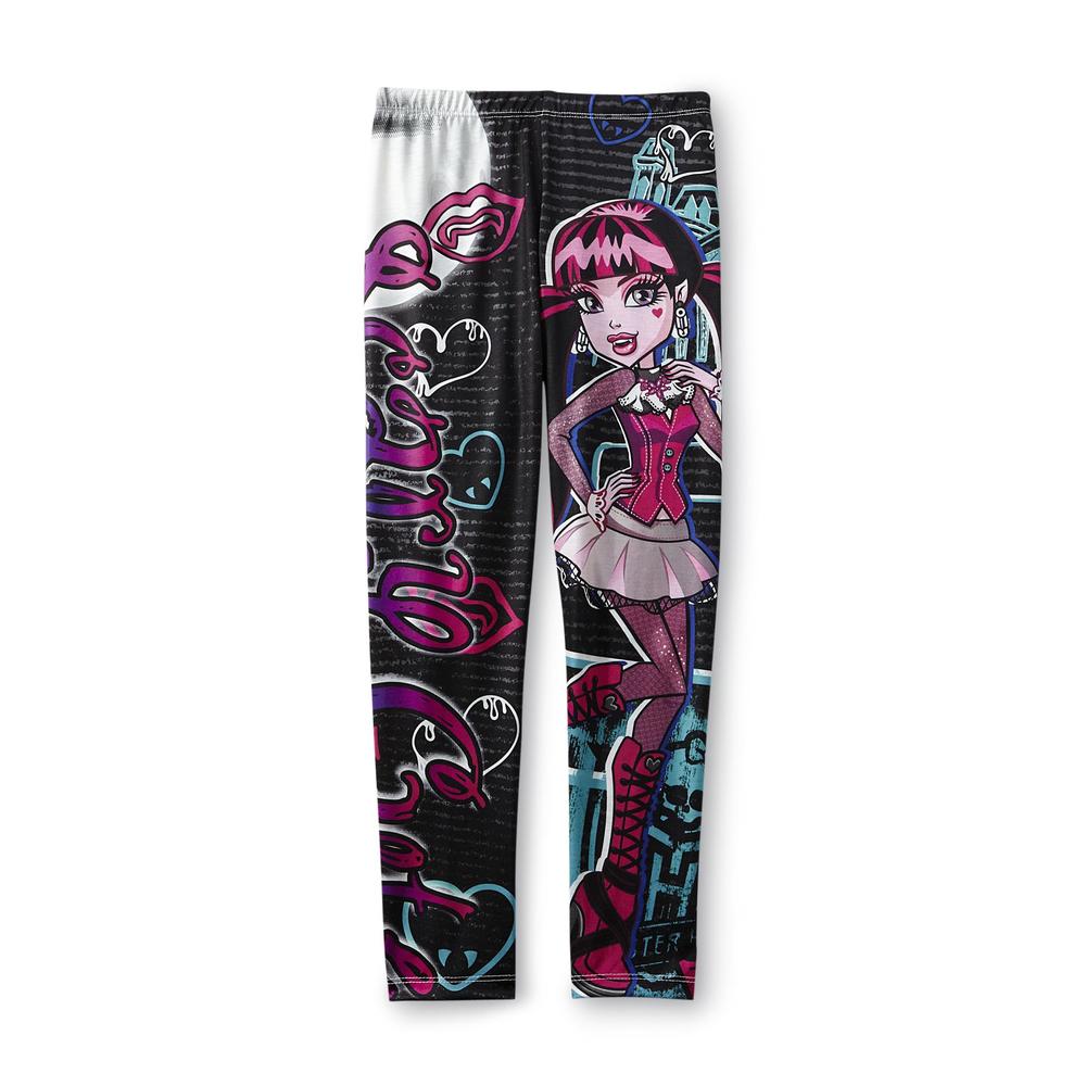 Monster High Girl's Sublimation Leggings - Draculaura