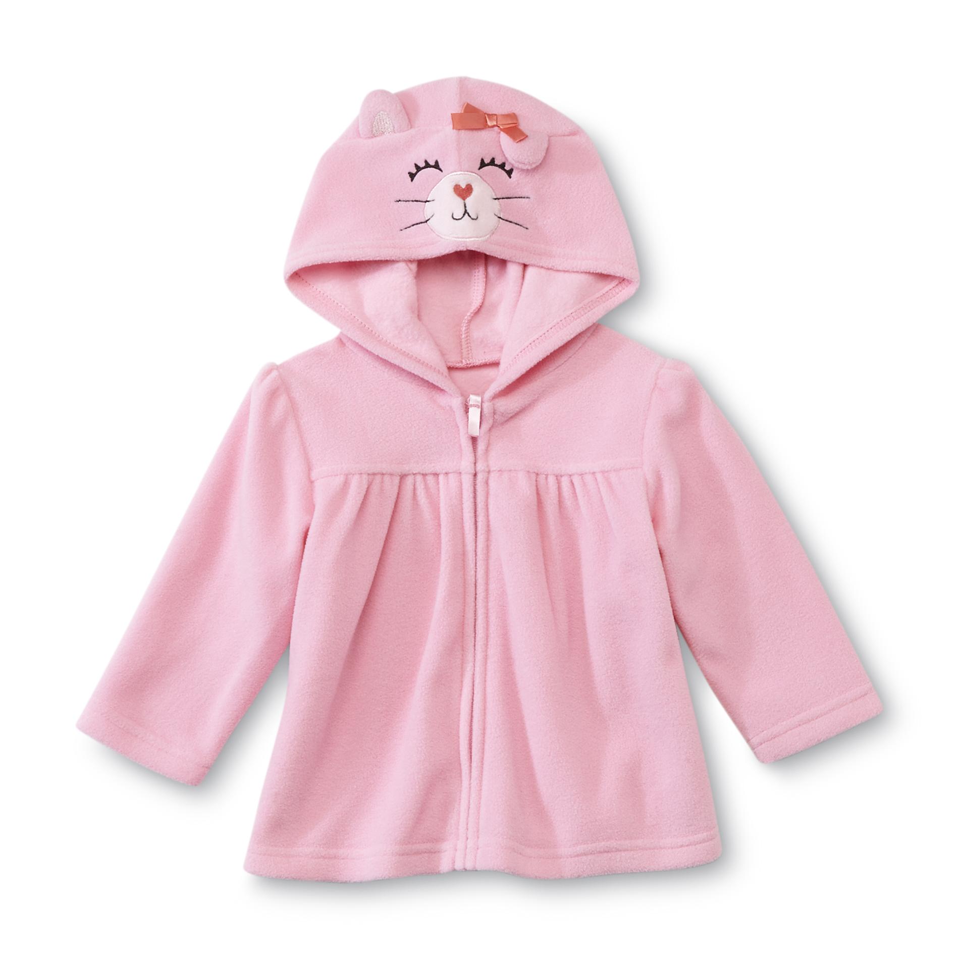 Small Wonders Newborn Girl's Critter Hoodie Jacket - Kitty