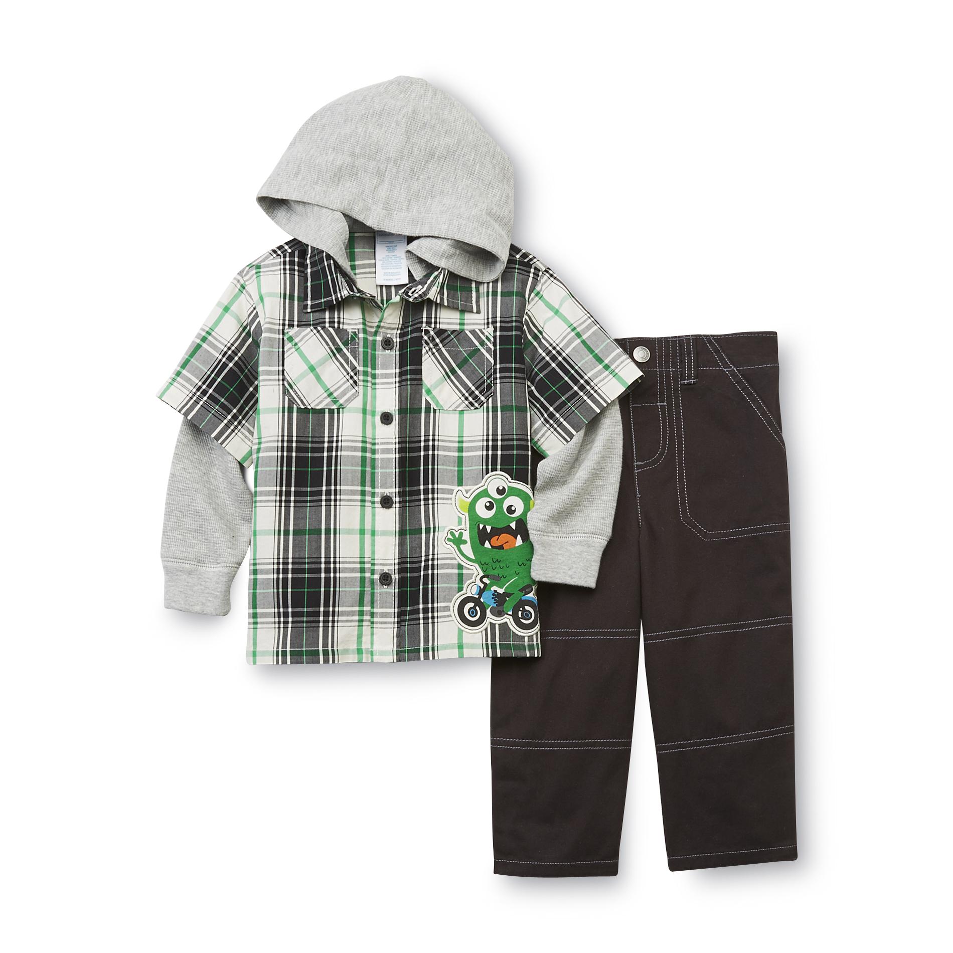 WonderKids Infant & Toddler Boy's Hooded Shirt & Pants - Monster