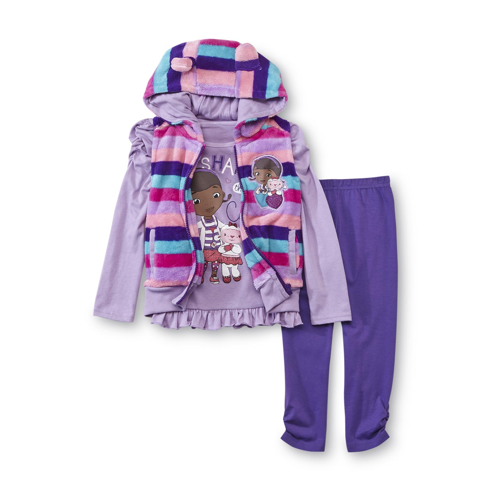Disney Toddler Girl's Top  Vest & Leggings - Doc McStuffins