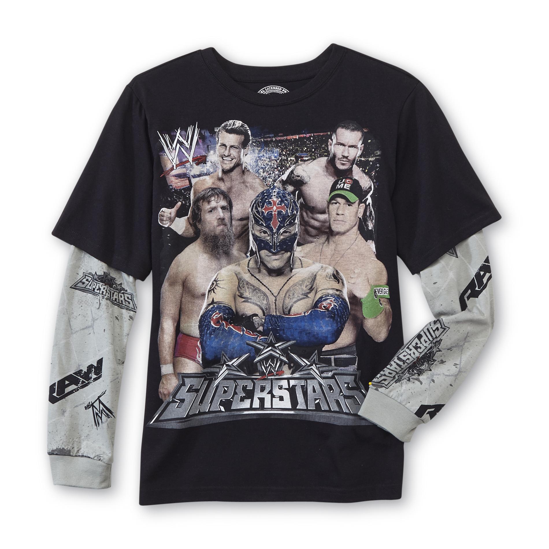 WWE Boy's Layered-Look Graphic T-Shirt - Superstars