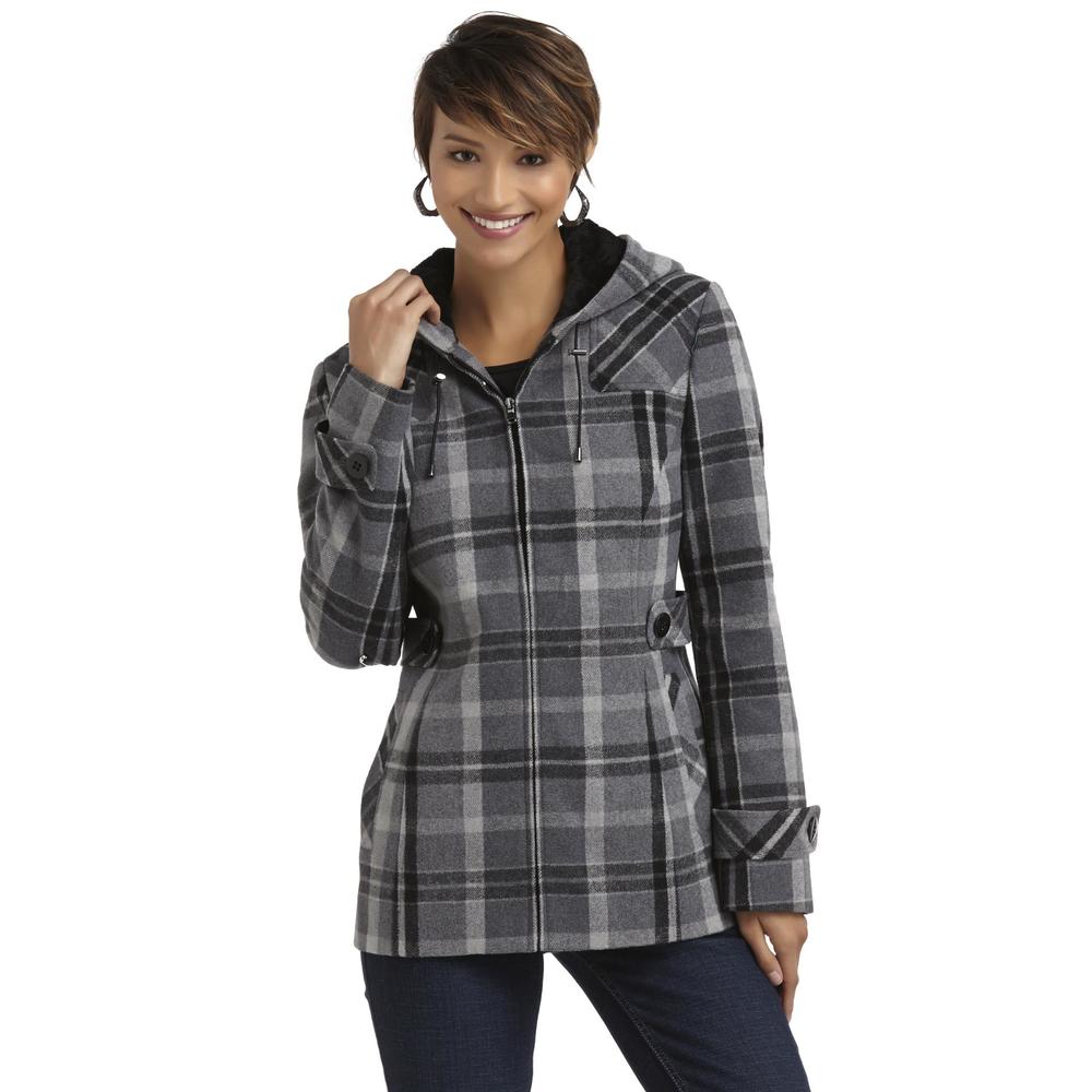 Covington Women's Wool-Blend Hooded Jacket - Plaid