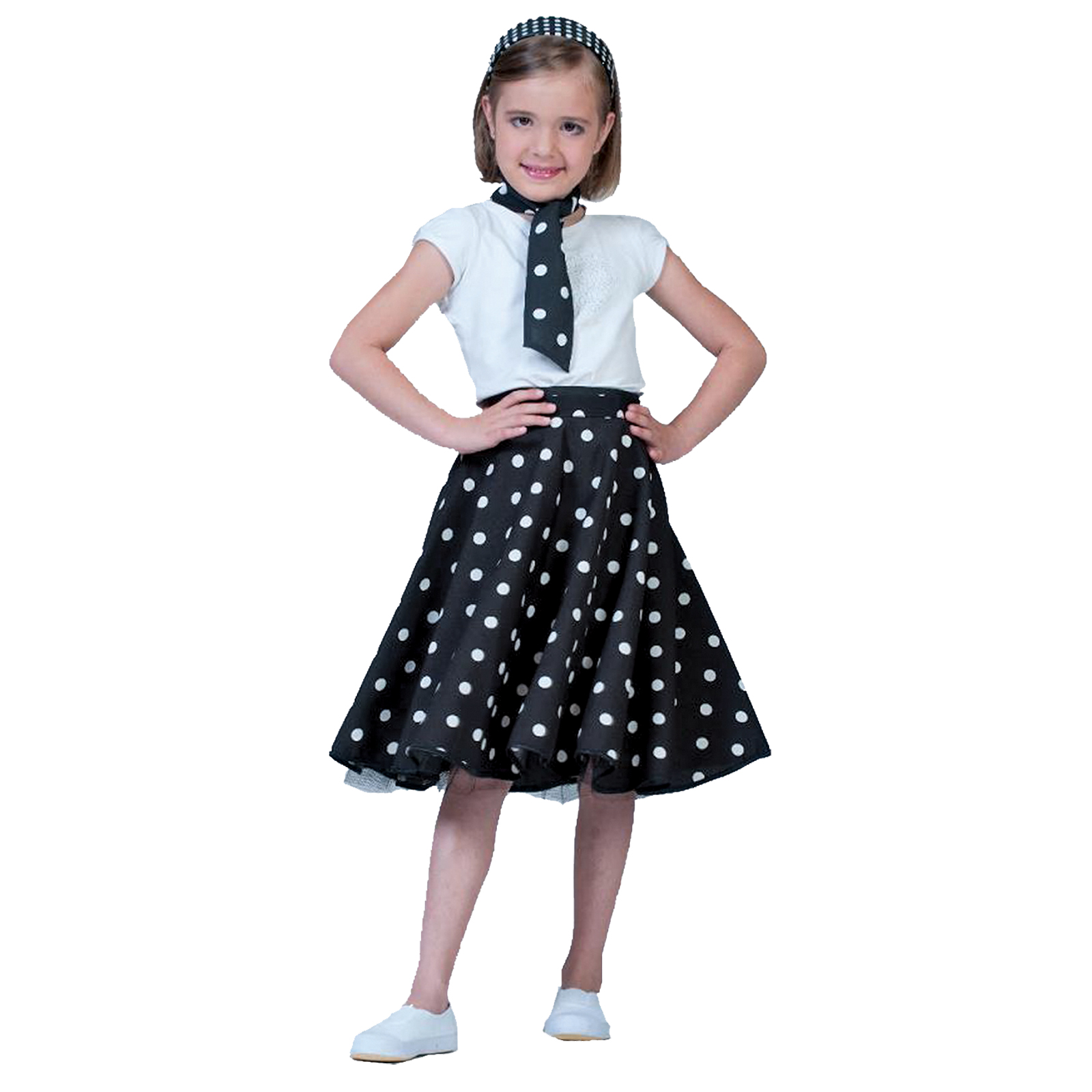 Girls Sock Hop Skirt Halloween Costume - Black Size: One Size Fits Most
