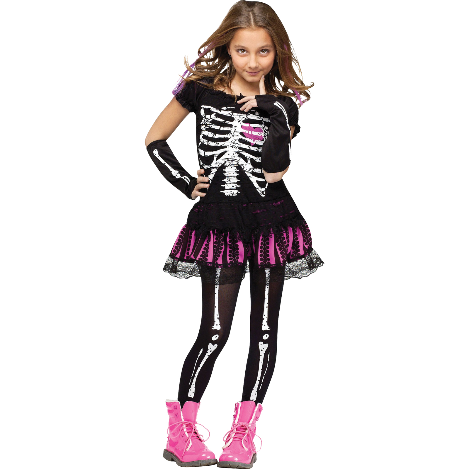 Girls Sally Skelly Halloween Costume