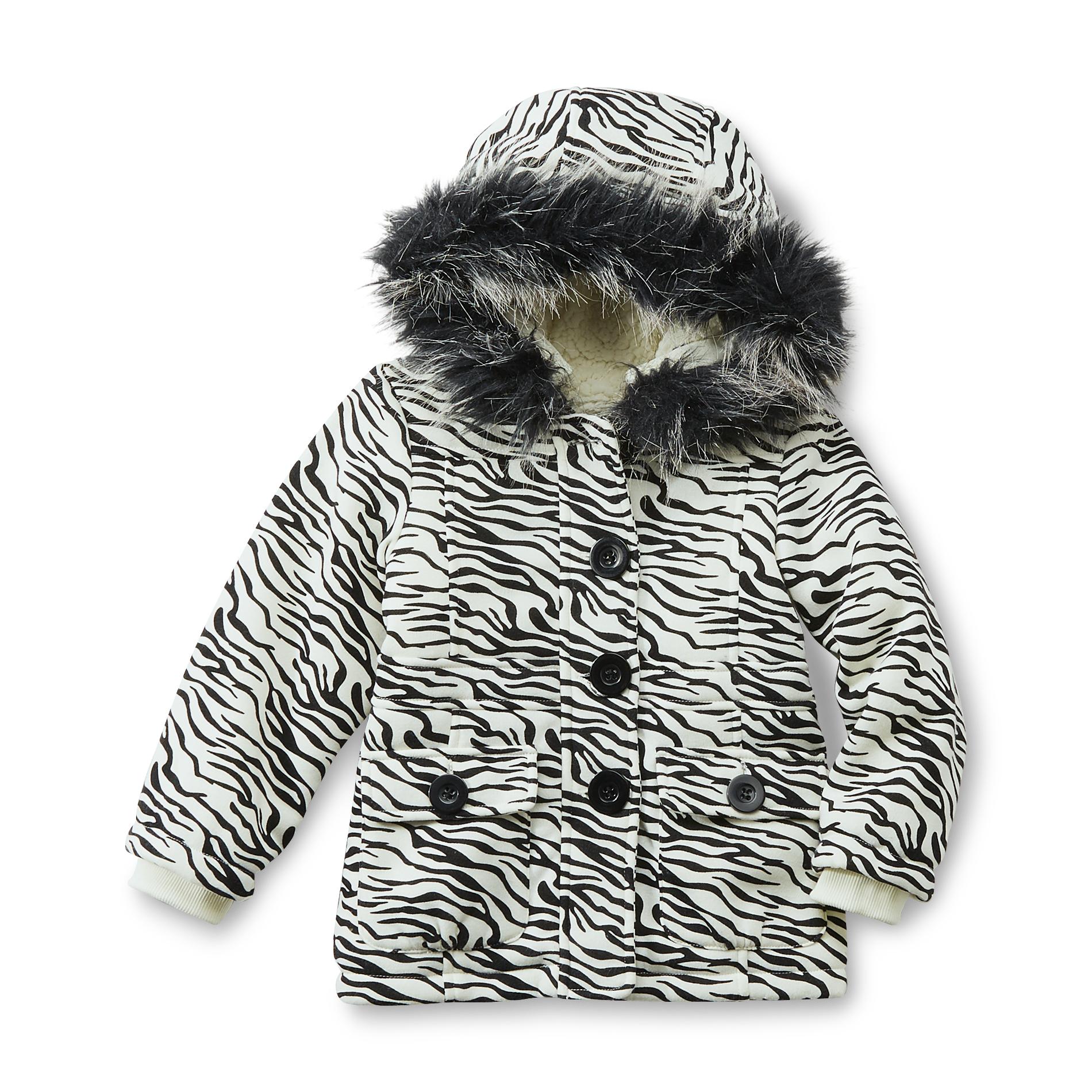 Me Jane Toddler Girl's Sherpa-Lined Coat - Zebra Striped