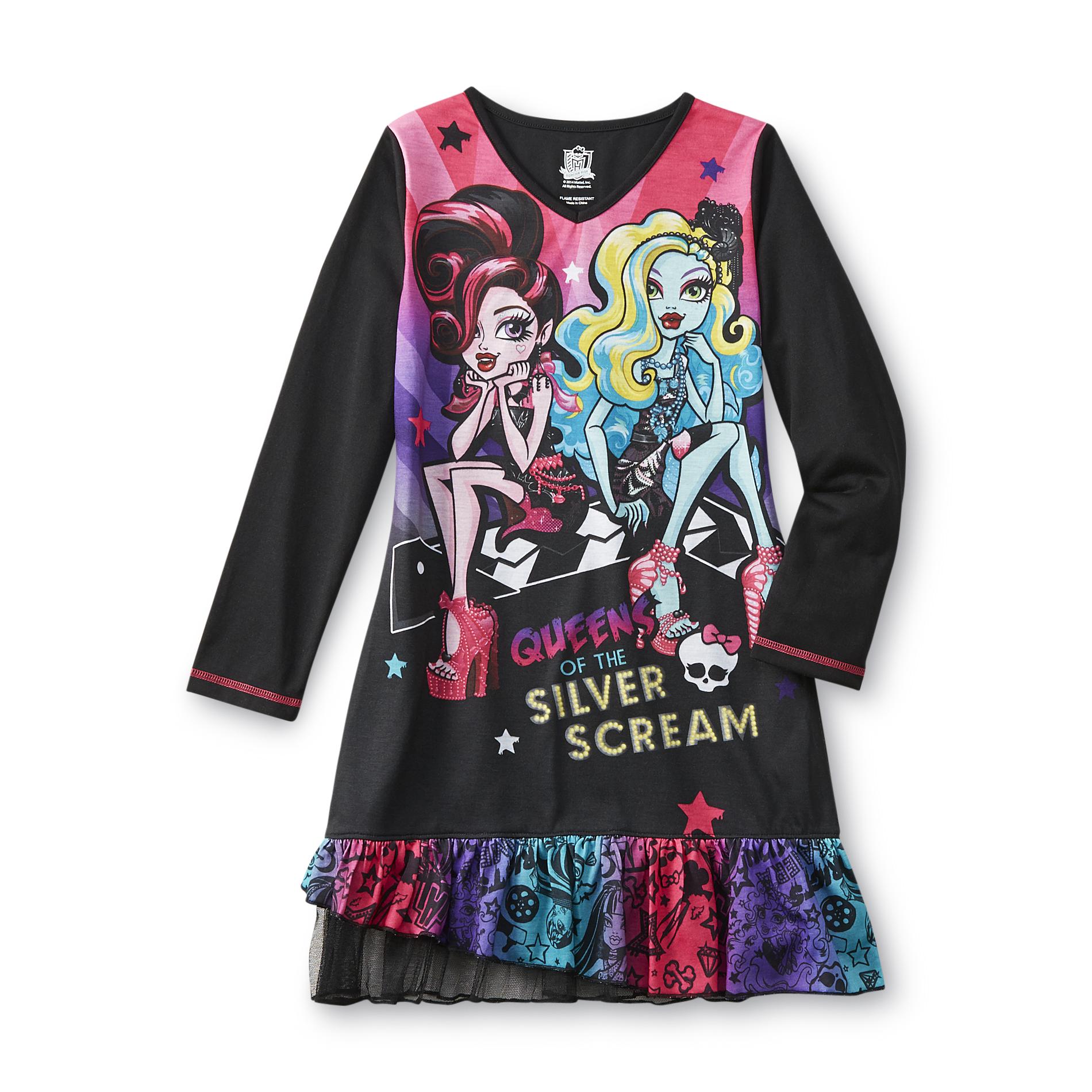 Monster High Girl's Long-Sleeve Nightgown - Scream Queen