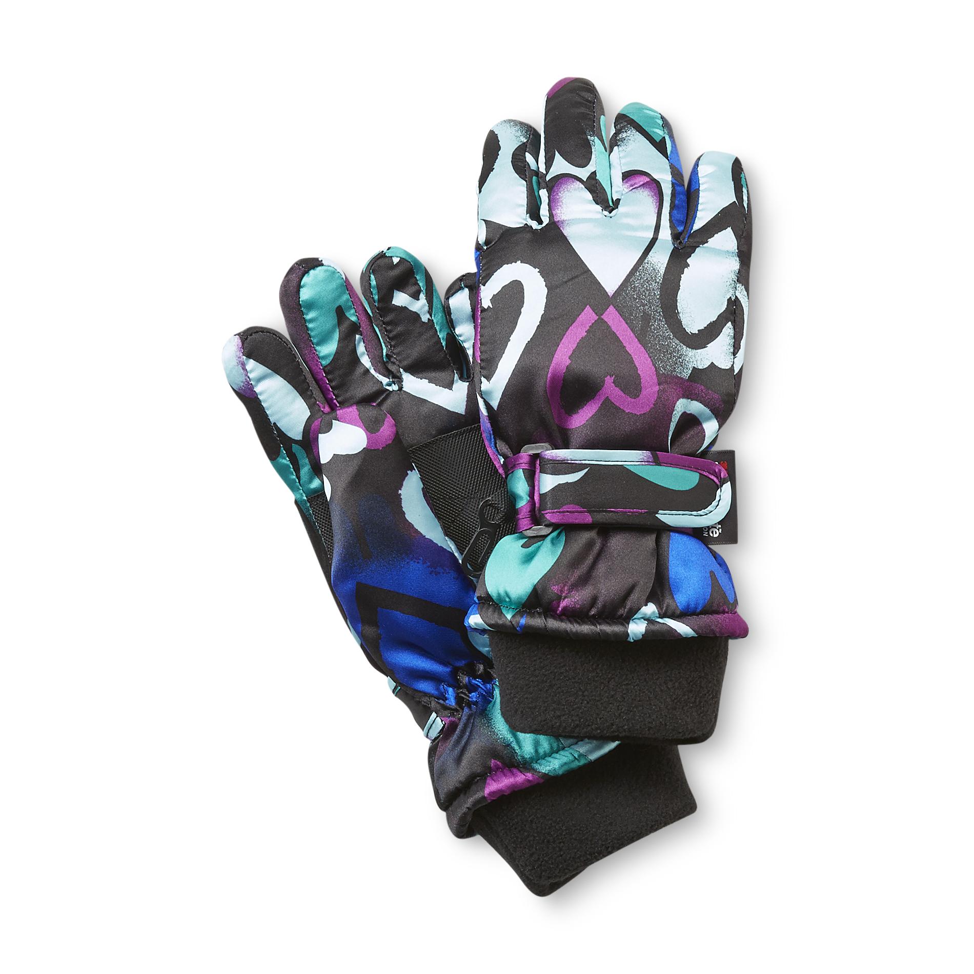 Athletech Girl's Tusser Ski Gloves - Hearts