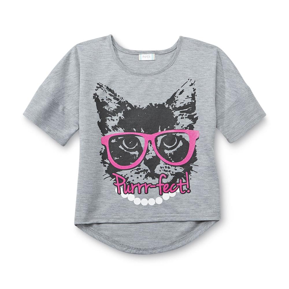 Piper Girl's Pajama Top  Shorts & Eye Mask - Cat