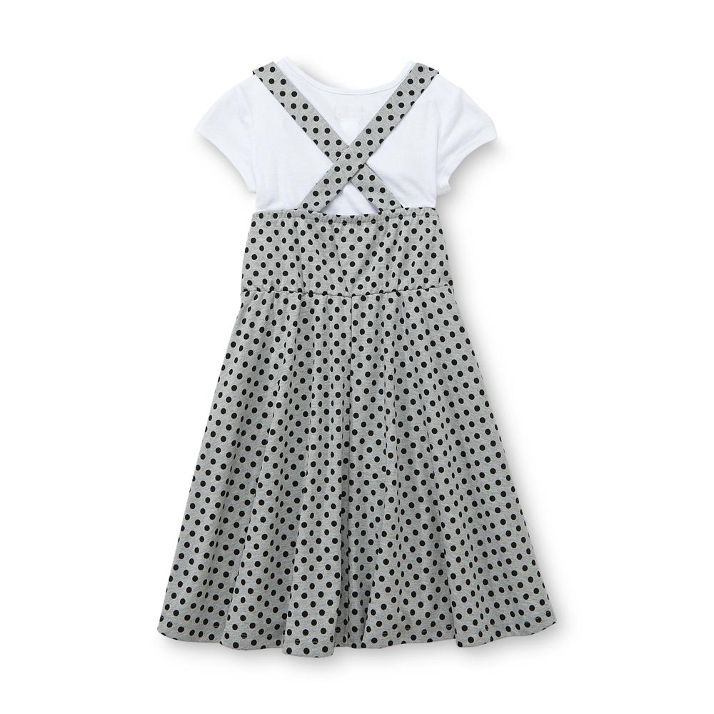 Pinky Girl's Top & Overall Dress - Polka Dot