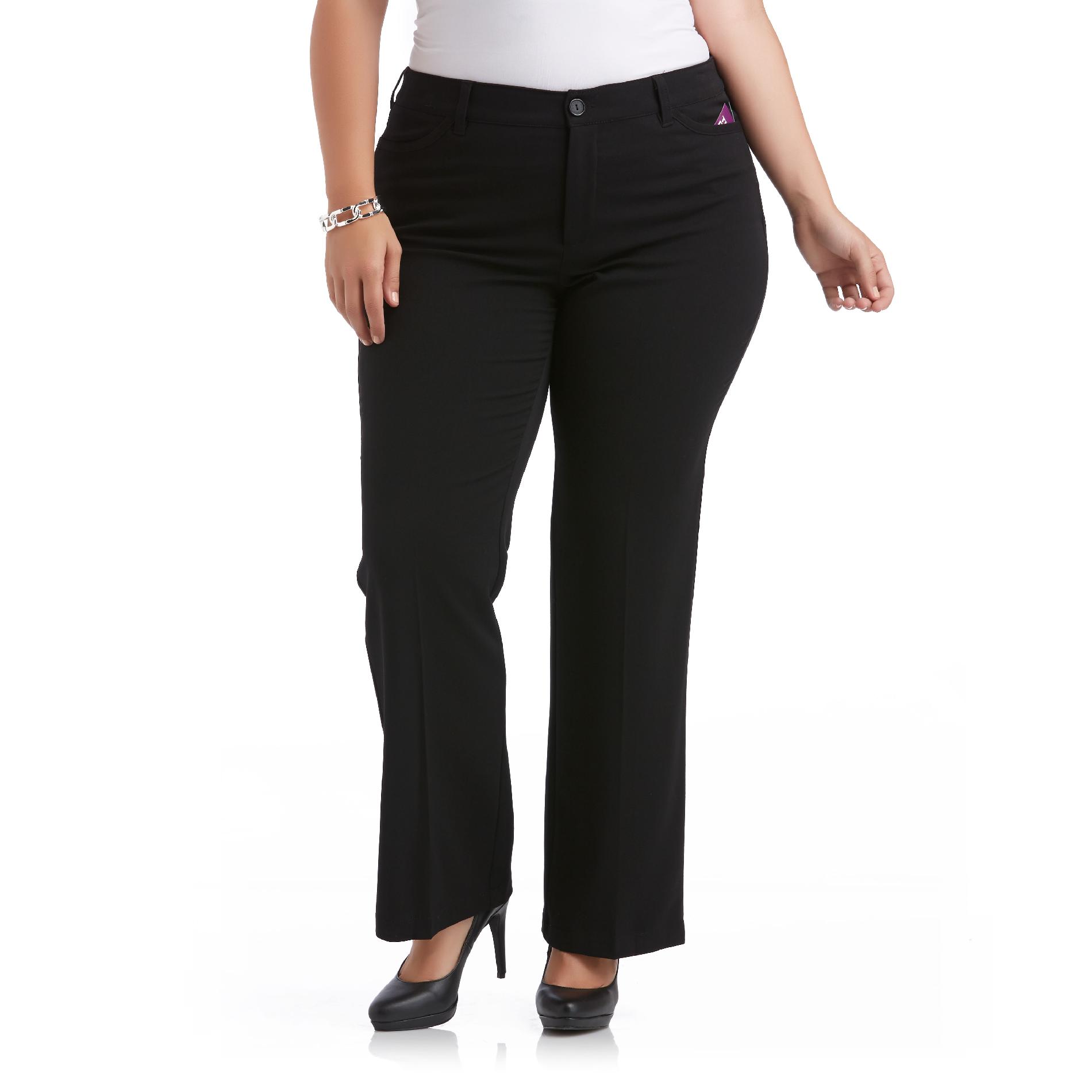 Beverly Drive Women's Plus Dress Pants - Tummy Control