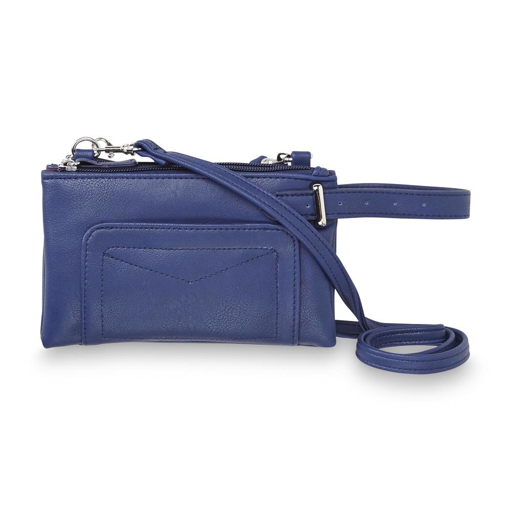 Attention Women's Faux Leather Convertible Crossbody Clutch
