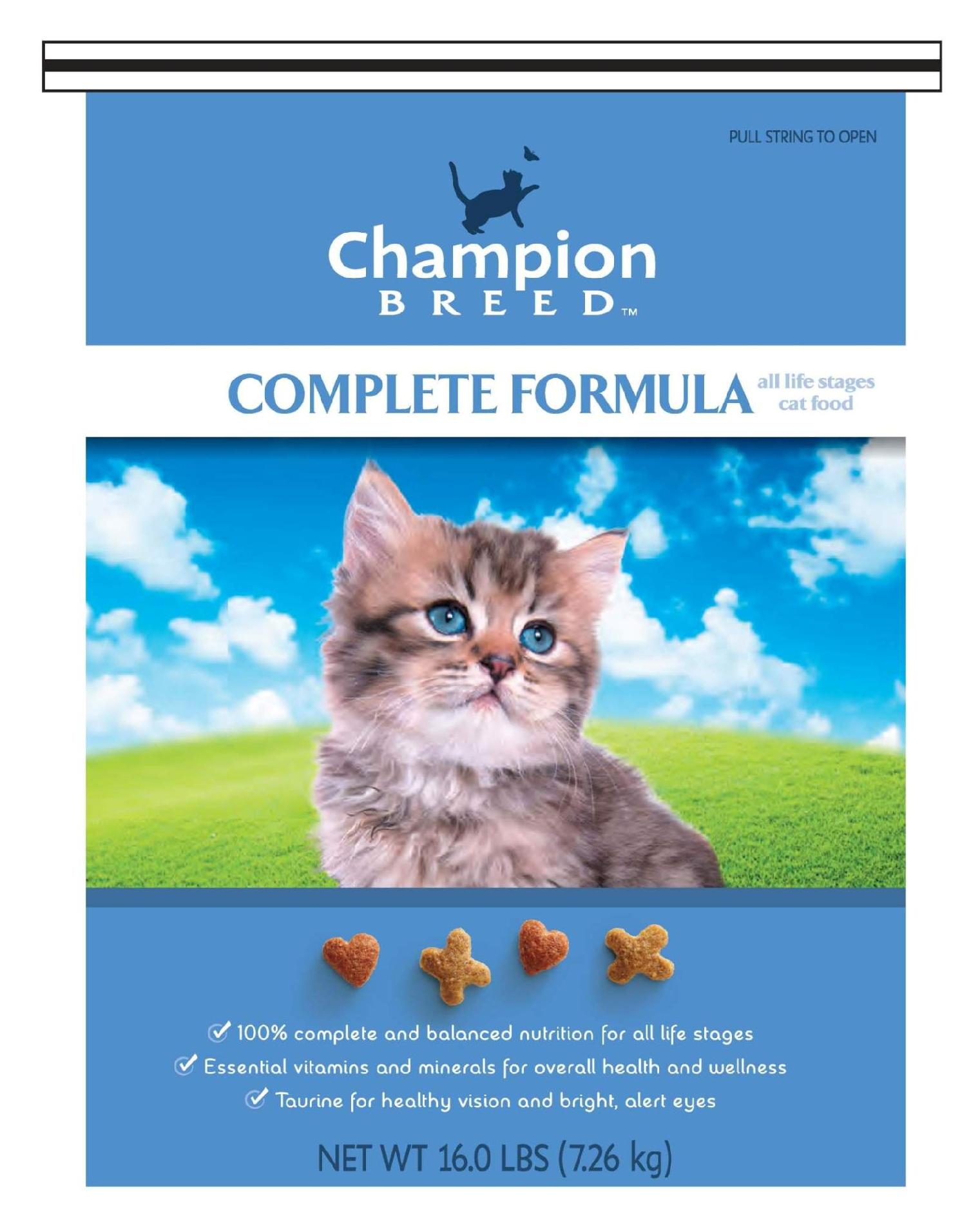 Champion Breed Complete Formula  Cat Food  16.0 lbs