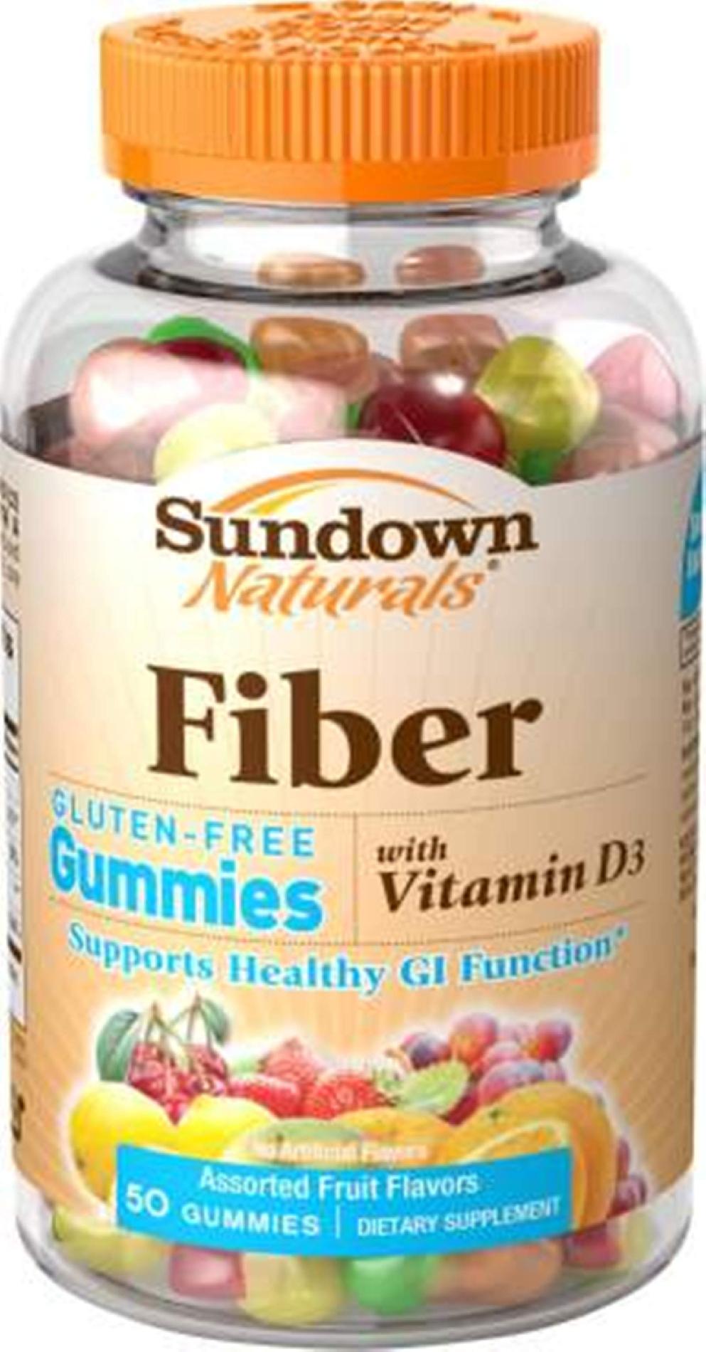 Sundown Fiber, Gummies, Assorted Fruit Flavors, 50 ct