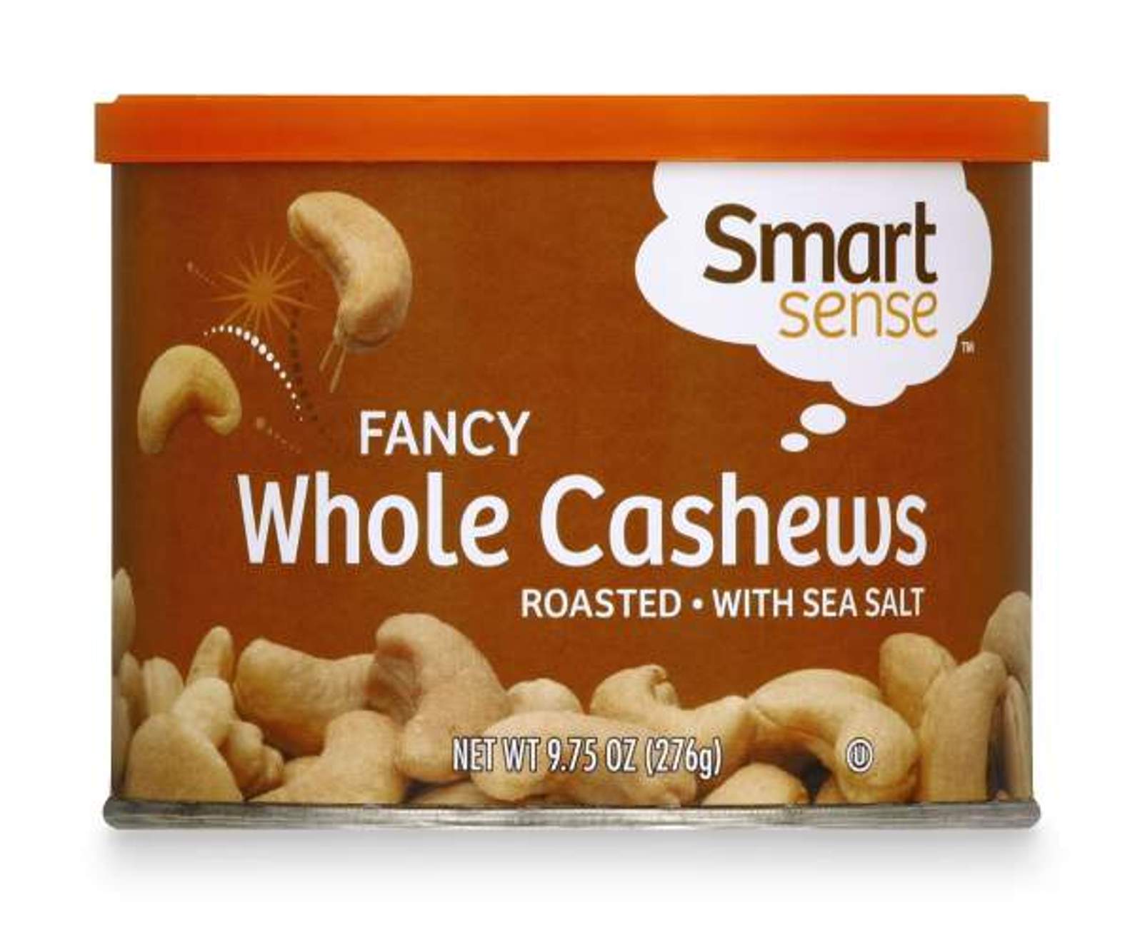 Smart Sense Cashews, Whole, Fancy, Roasted, With Sea Salt, 9.75 oz (276 g)