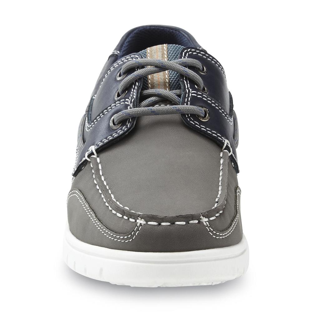 Thom McAn Men's Klinton Gray/Navy Boat Shoe