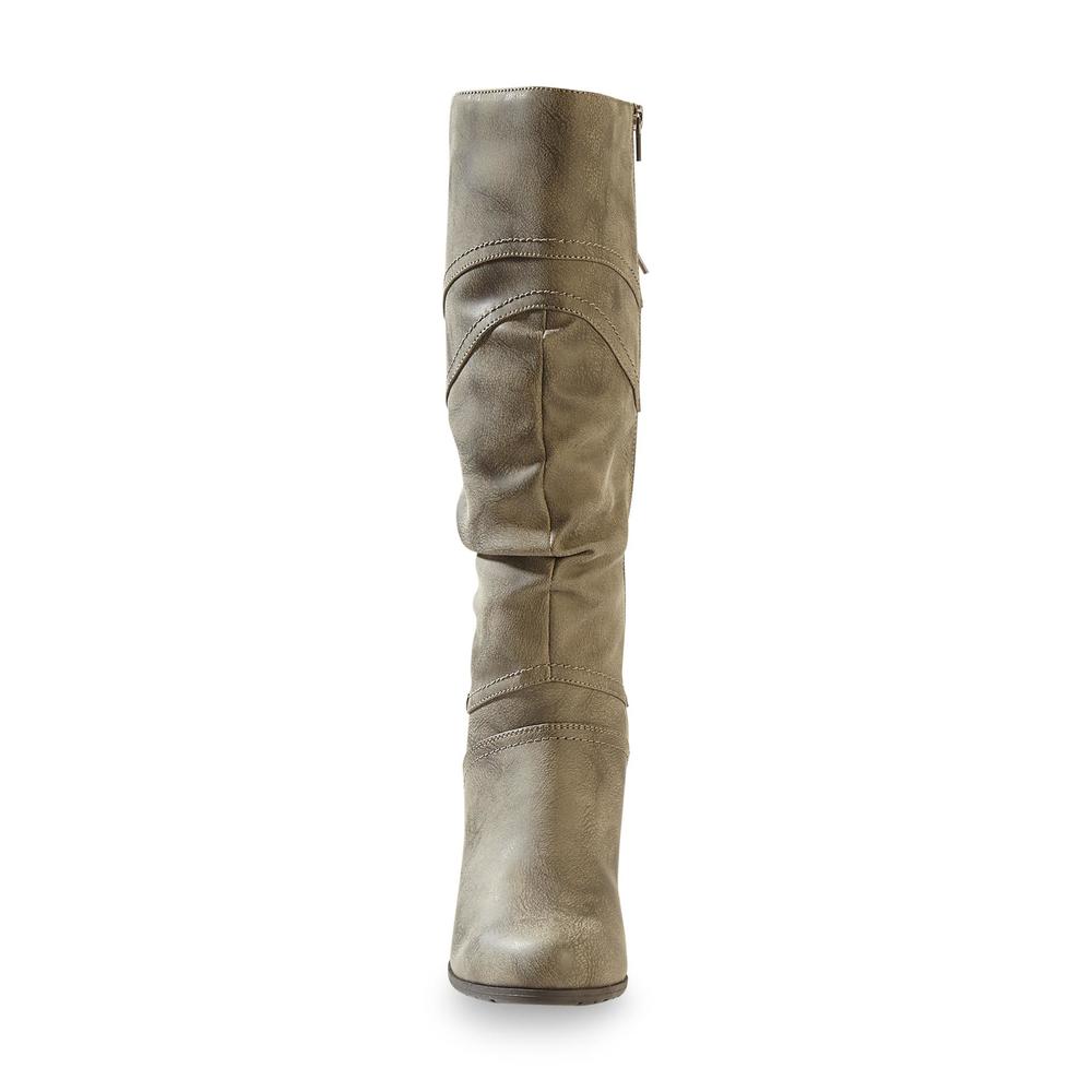 Bongo Women's Reese Taupe Medium and Wide  Extened Calf Boot