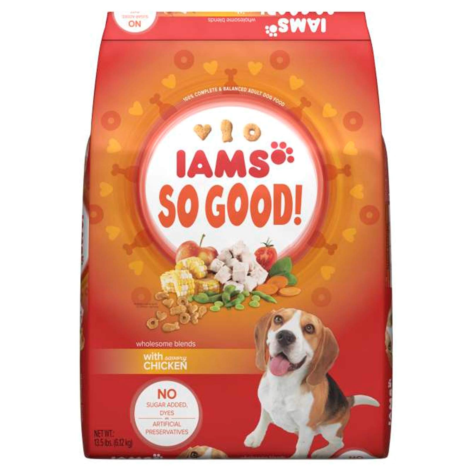 Iams So Good Wholesome Blends with Savory Chicken Adult Dog Food, 13.5 lbs