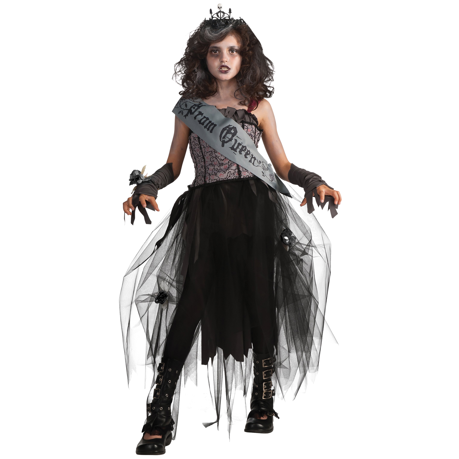 Girls Goth Prom Queen Halloween Costume