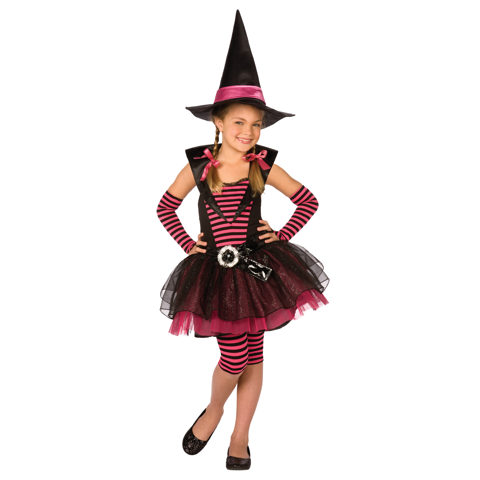 Girls Stripey Witch Halloween Costume