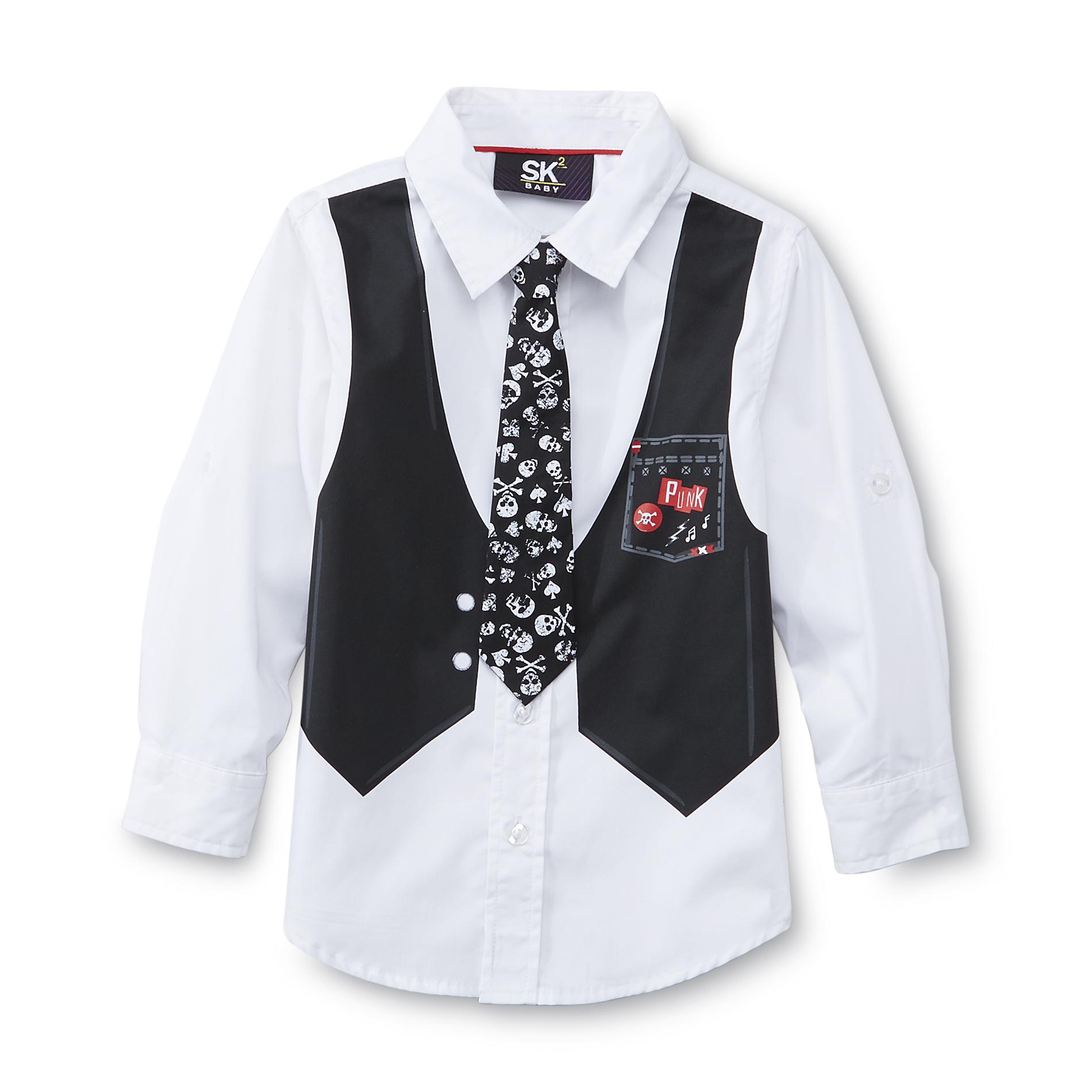 Sk2 Baby Toddler Boy's Printed Shirt & Necktie - Skulls