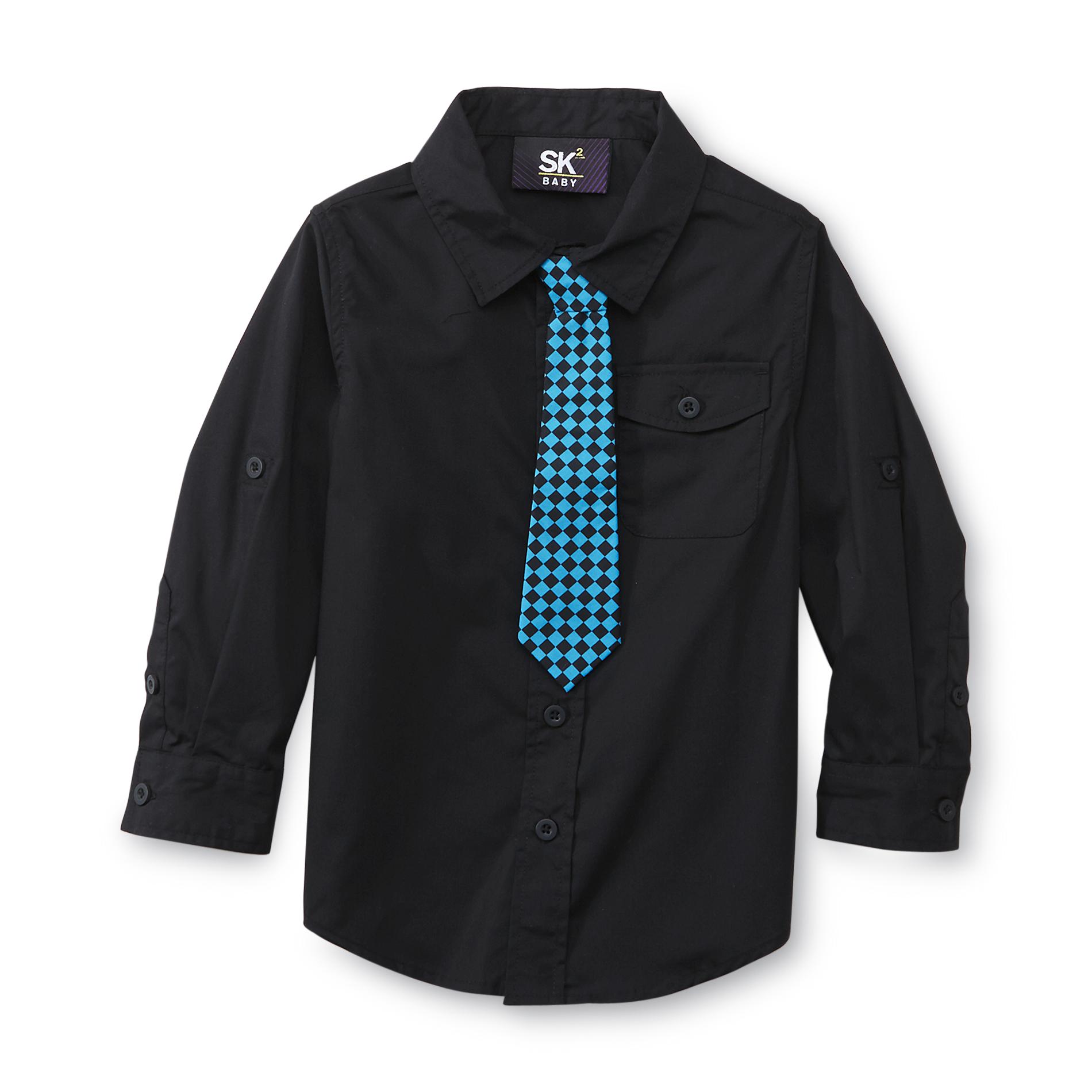 Sk2 Baby Toddler Boy's Shirt & Necktie - Checkered