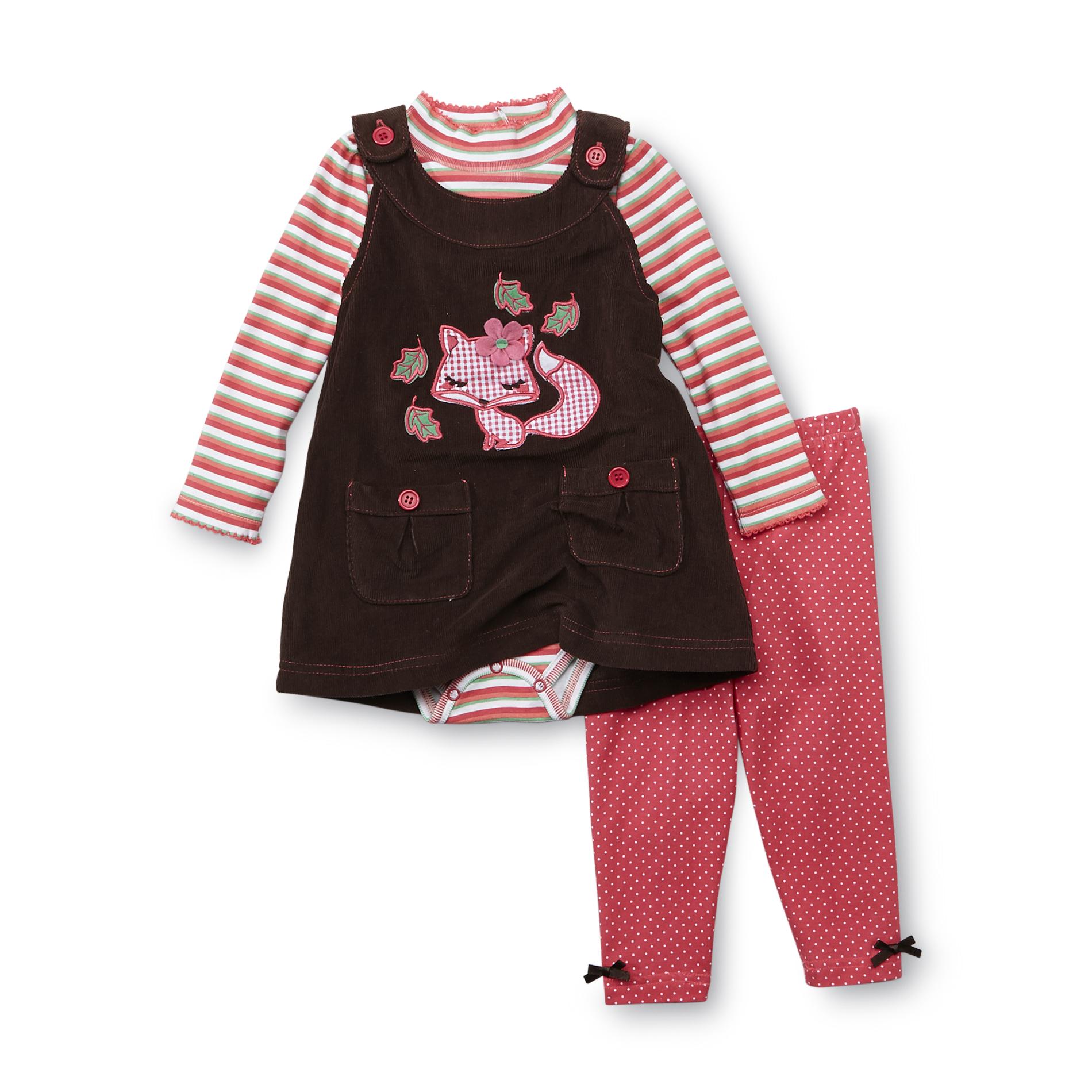 Young Hearts Infant & Toddler Girl's Bodysuit  Jumper & Leggings - Fox