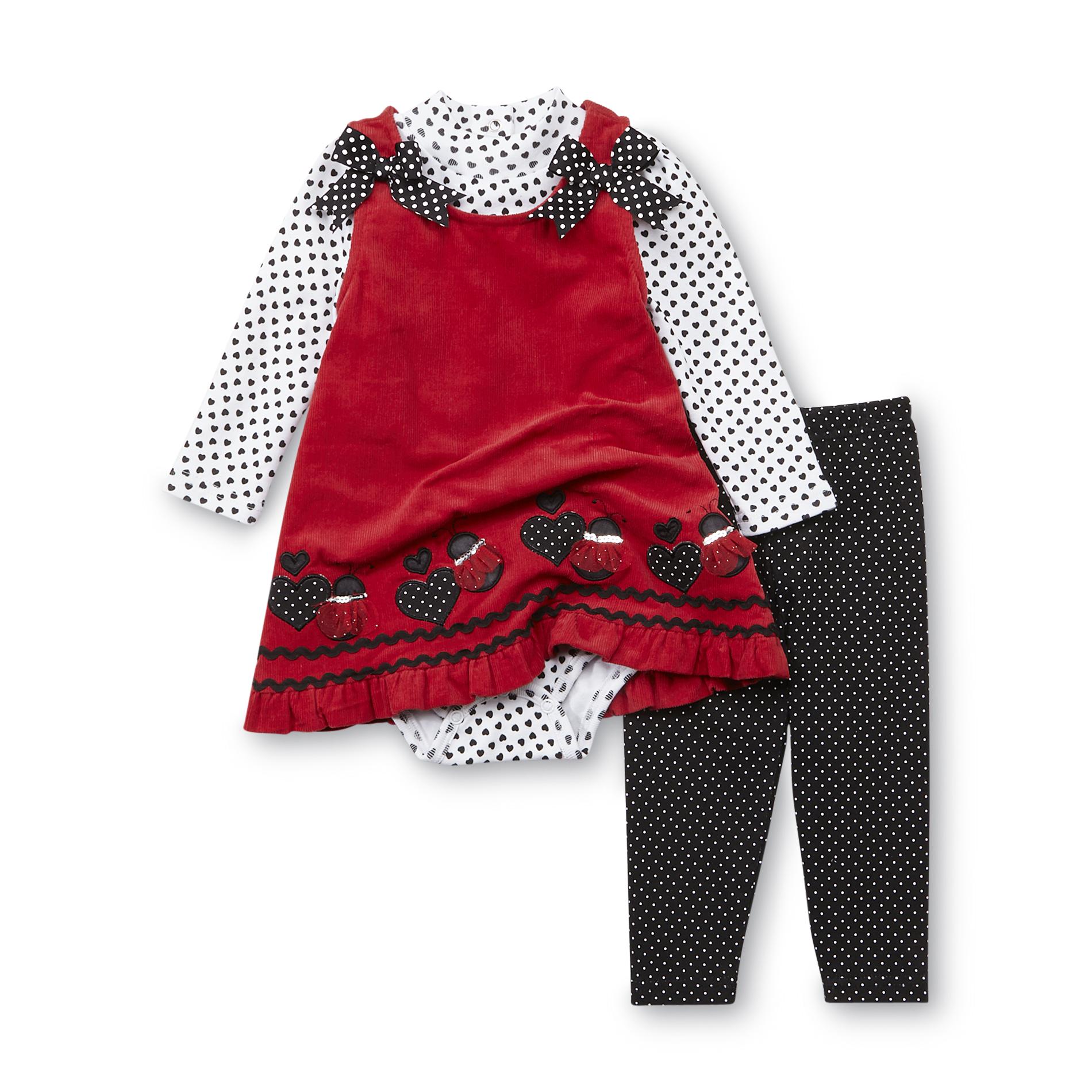 Young Hearts Infant & Toddler Girl's Bodysuit  Jumper & Leggings - Ladybug