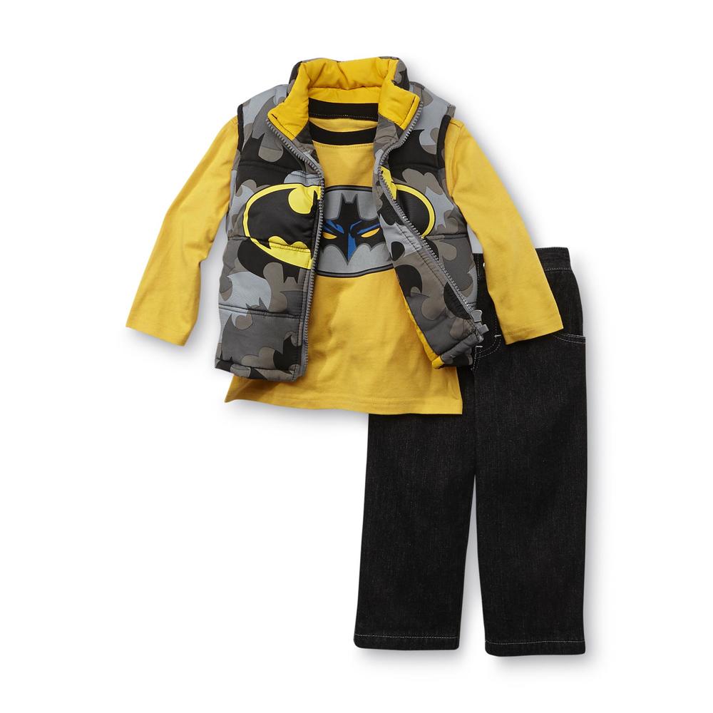 DC Comics Batman Infant & Toddler Boy's Insulated Vest  T-Shirt & Jeans