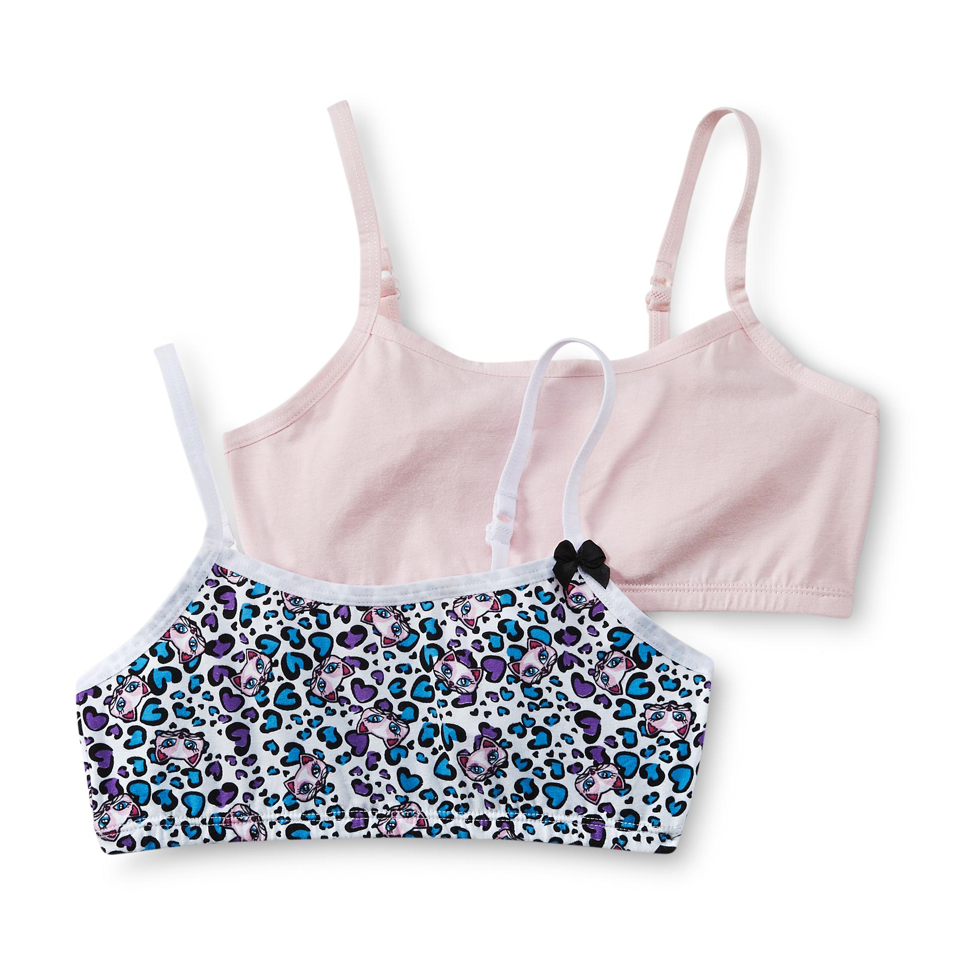 Joe Boxer Girl's 2-Pack Bralette Bras, Size: Large, Pink Joe Boxer Girl's 2-Pack Bralette Bras, Size: Large, Pink