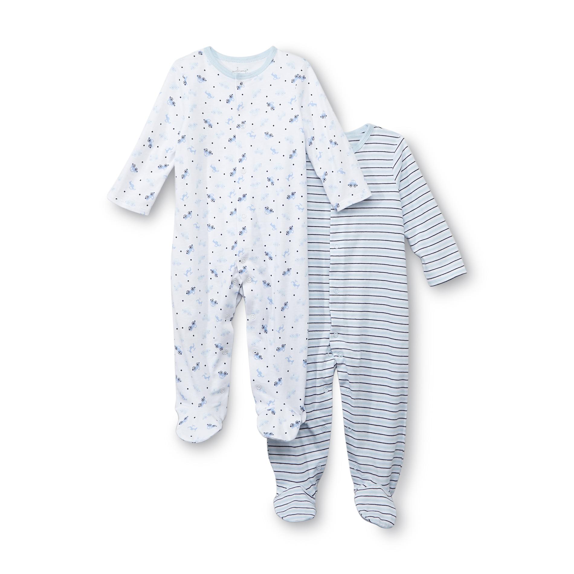 Welcome to the World Newborn Boy's 2-Pack Footed Sleeper Pajamas