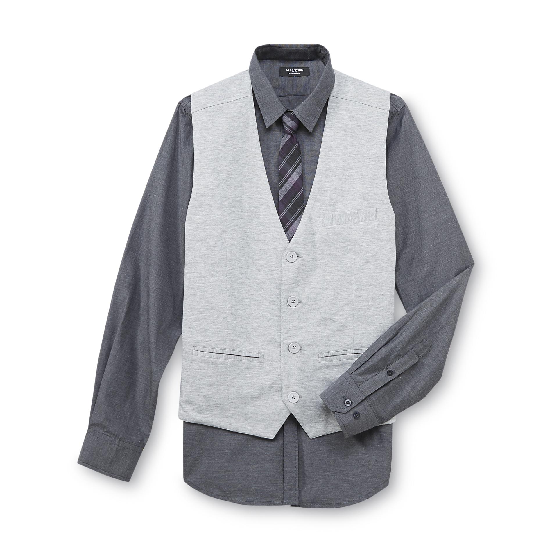 Attention Men's Vest  Shirt & Necktie