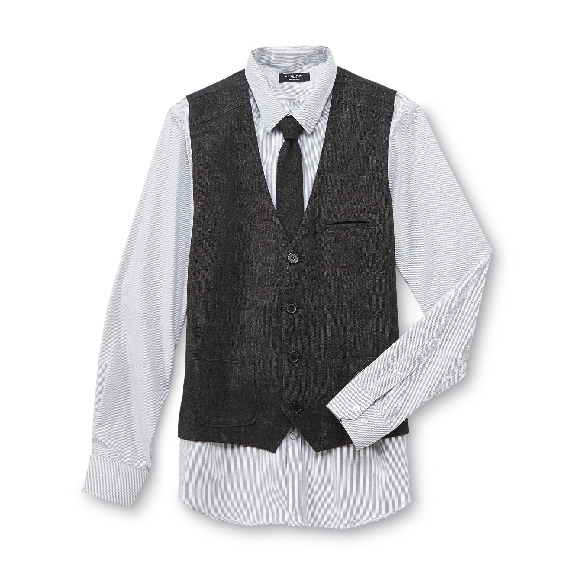 Attention Men's Vest  Shirt & Necktie