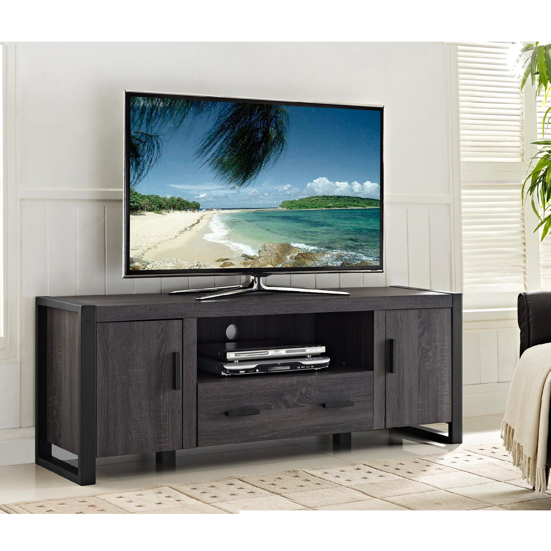 Walker Edison 60" Charcoal Grey Wood TV Stand - Home ...