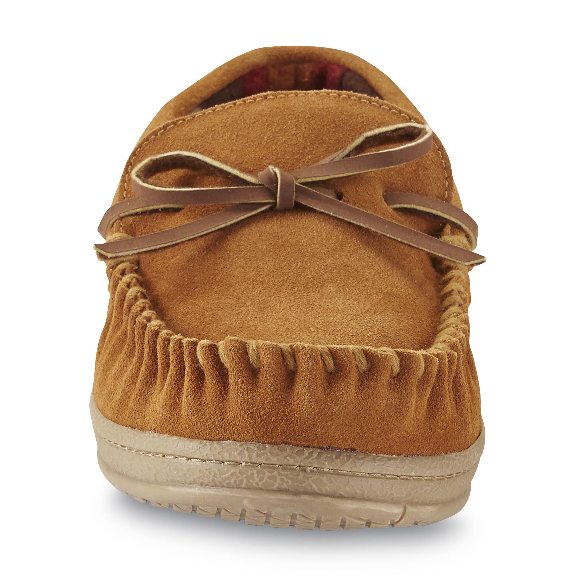 mens tan moccasin slippers
