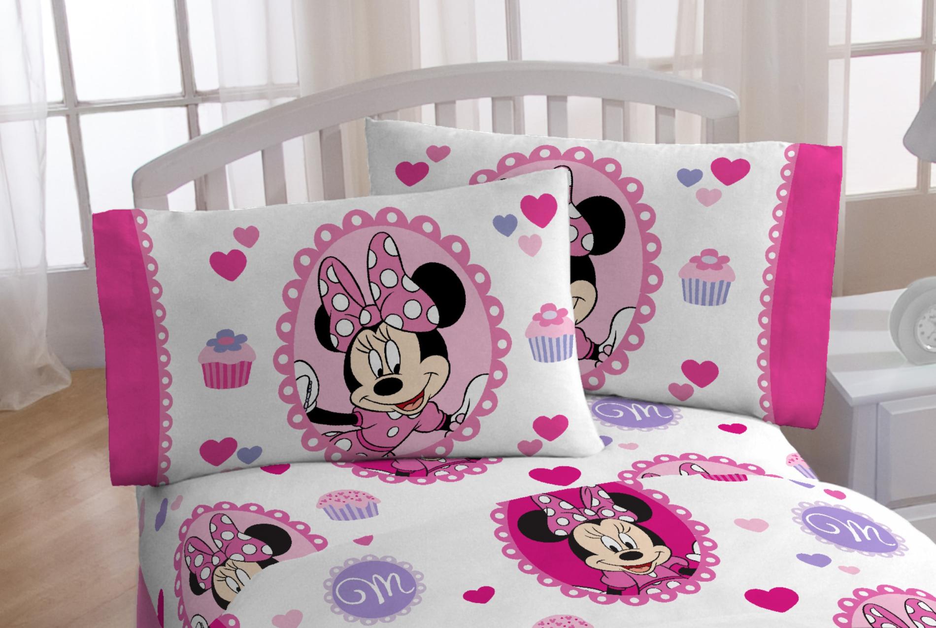 Disney Girls Minnie Mouse Sweet Treats Pillowcase   Home   Bed & Bath