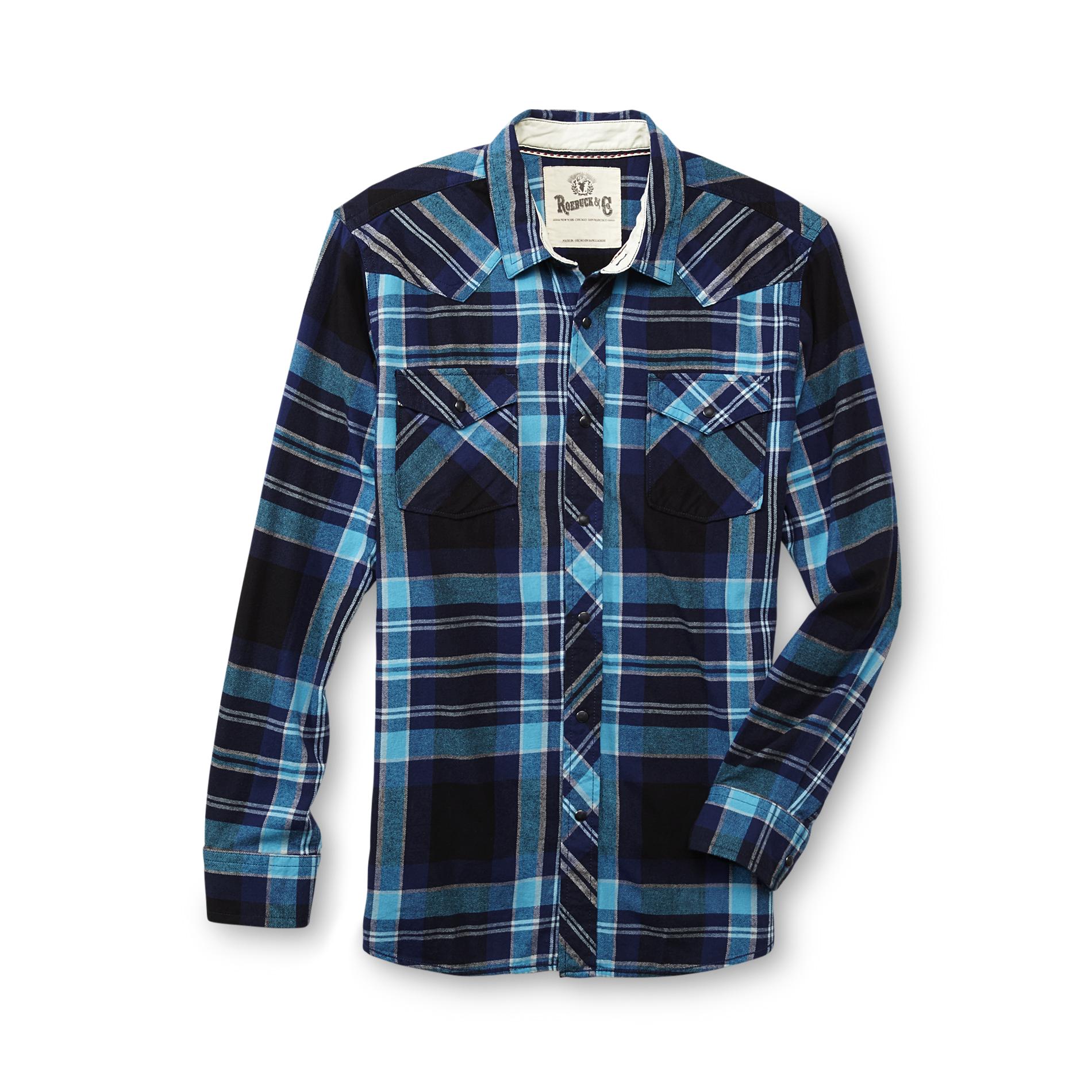 Roebuck & Co. Young Men's Flannel Western Shirt - Plaid