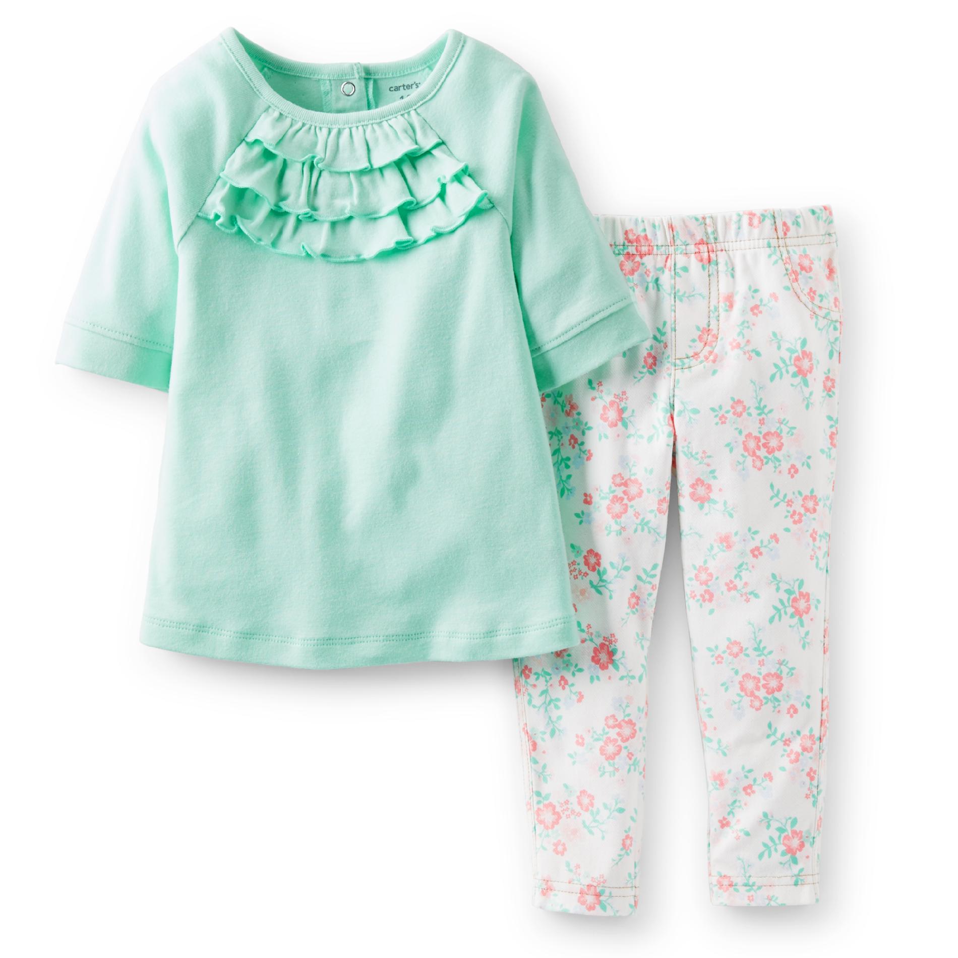 Carter's Newborn  Infant & Toddler Girl's Ruffle Top & Knit Jeggings - Floral
