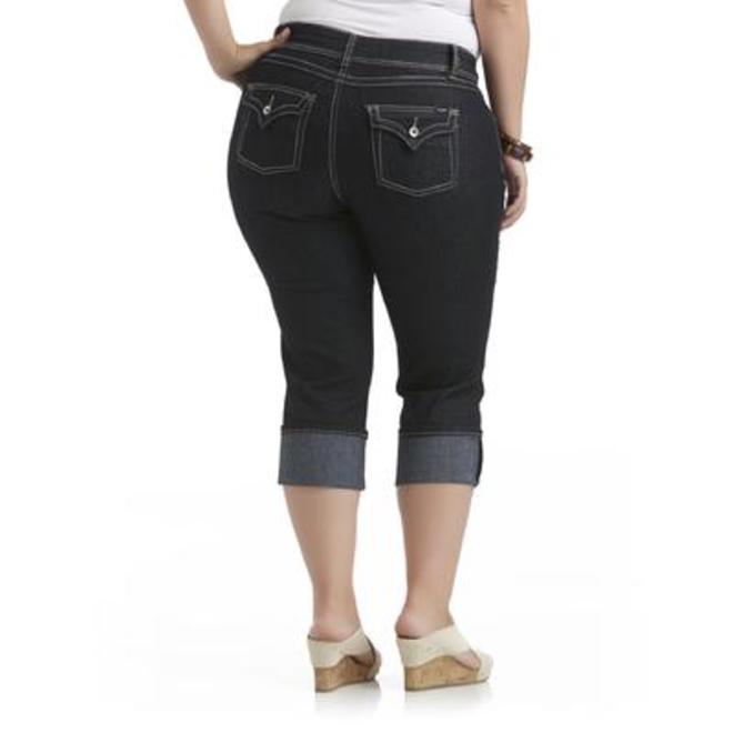 Angels Women’s Plus Cuffed Flood Denim Capris