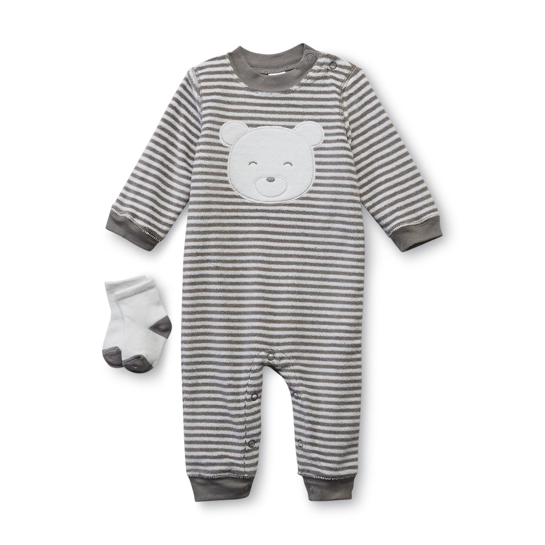 Carter's Newborn's Sleeper Pajamas & Socks - Bear