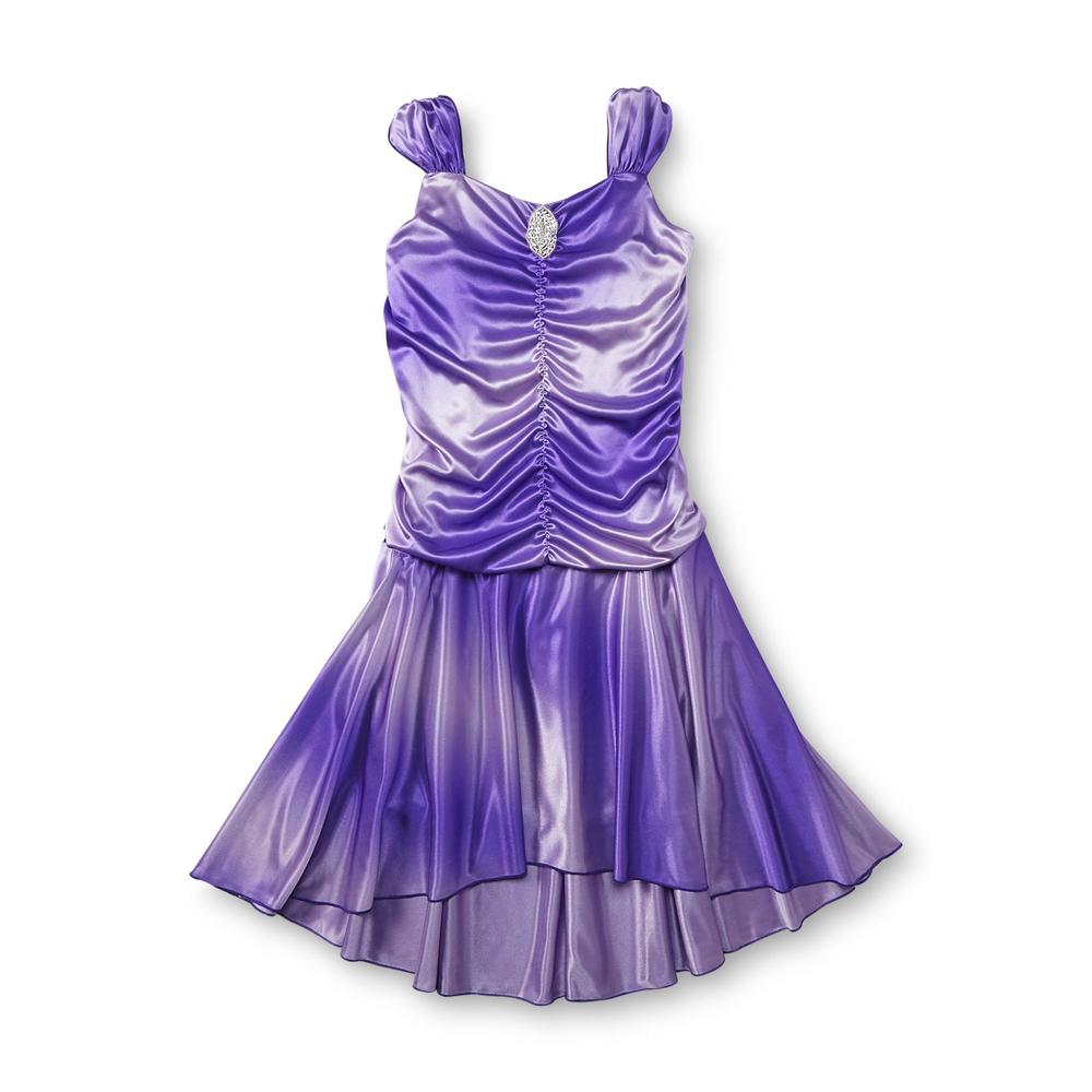 Amy's Closet Girl's Plus Ruched Formal Dress - Ombre
