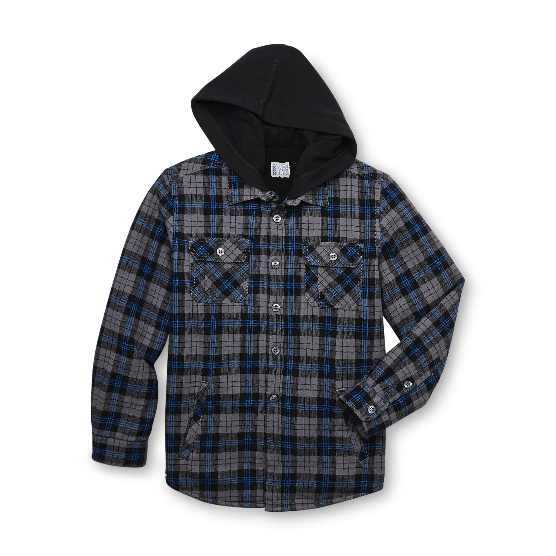 Canyon River Blues Boy's Hooded Shirt Jacket - Plaid