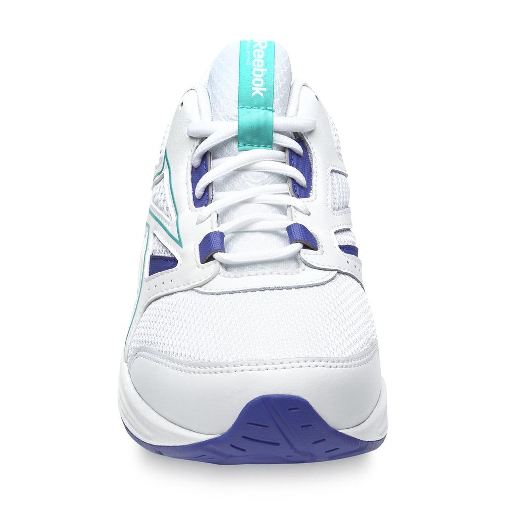 Reebok Women's DMX Max Stride Wide Width Walking Shoe - White/Purple/Blue