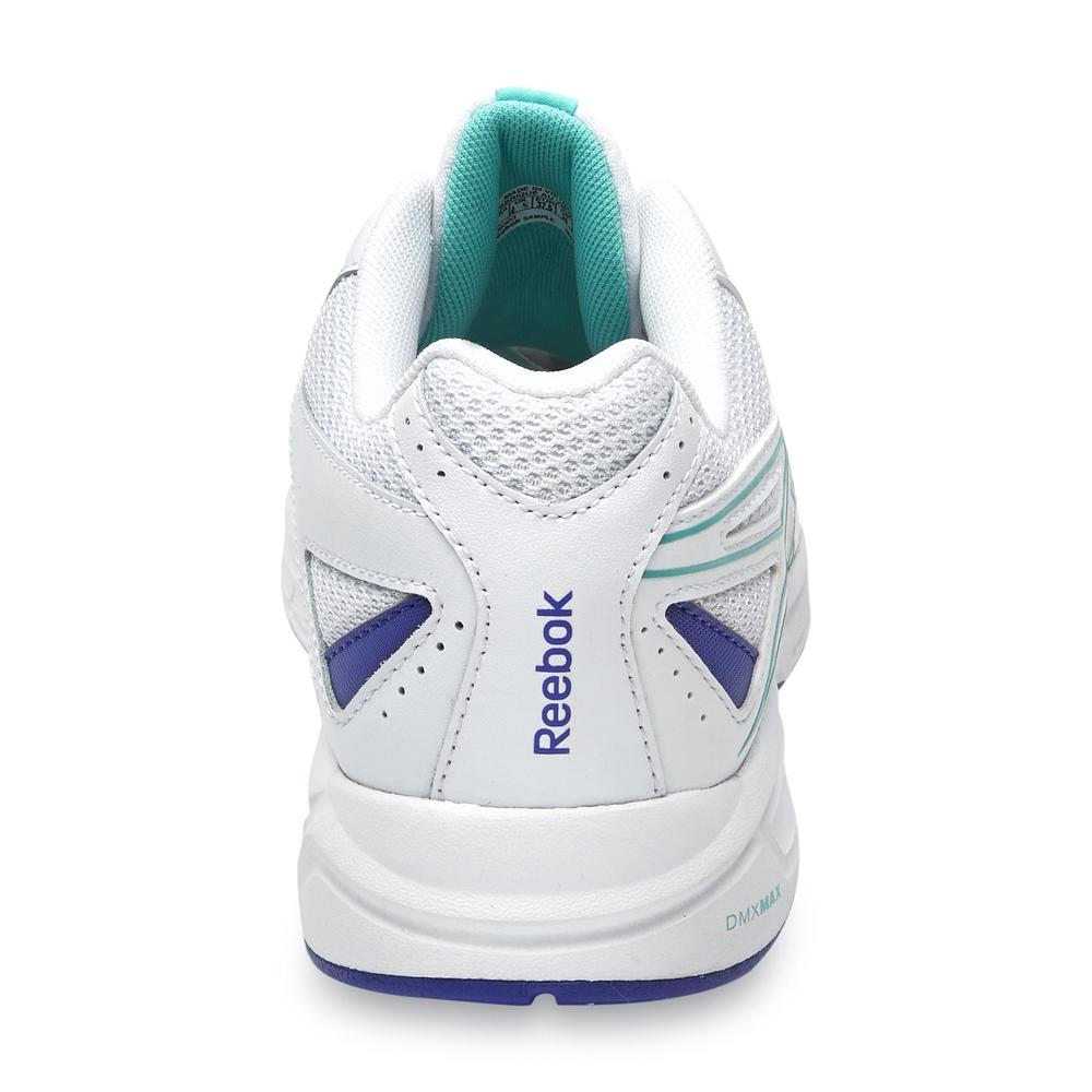 Reebok Women's DMX Max Stride Wide Width Walking Shoe - White/Purple/Blue