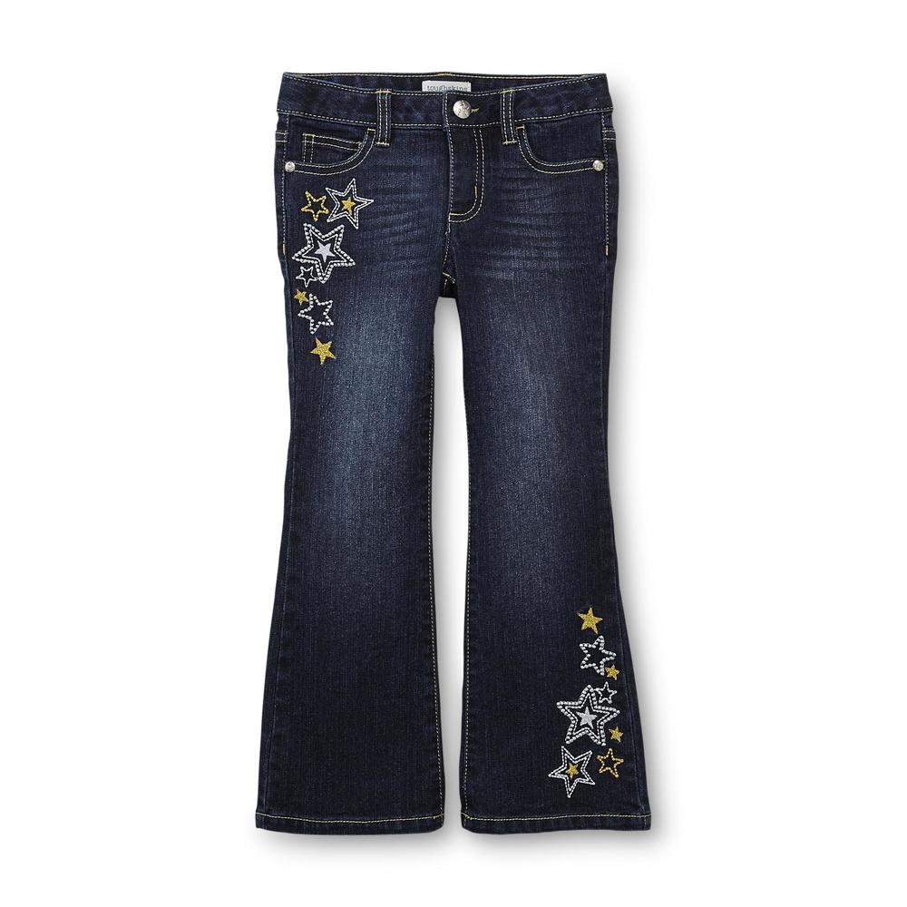 Toughskins Girl's Embroidered Straight Leg Jeans - Stars