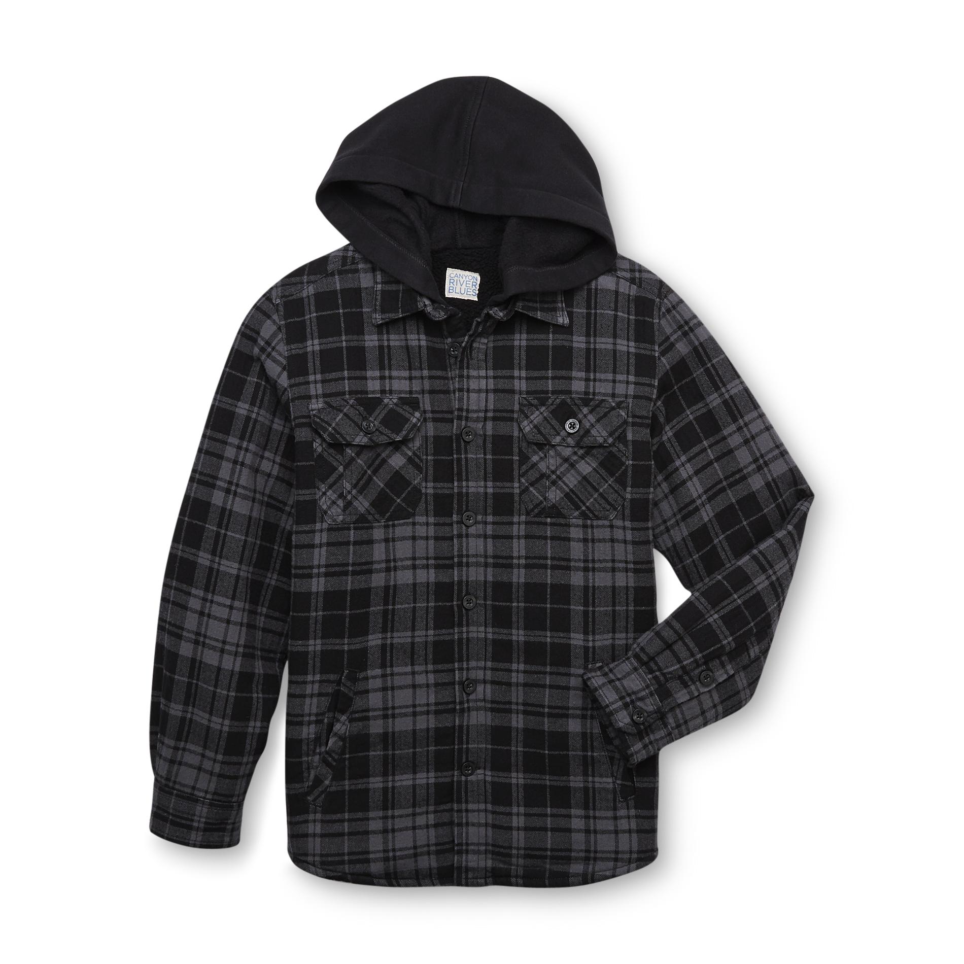 Canyon River Blues Boy's Hooded Shirt Jacket - Plaid