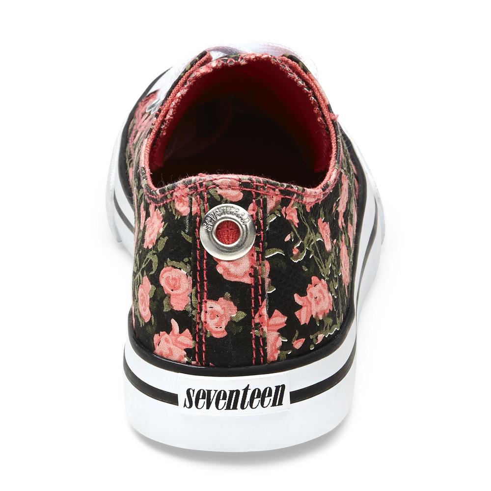 Seventeen Women's Lily Floral Print Sneaker - Pink/Black/Floral