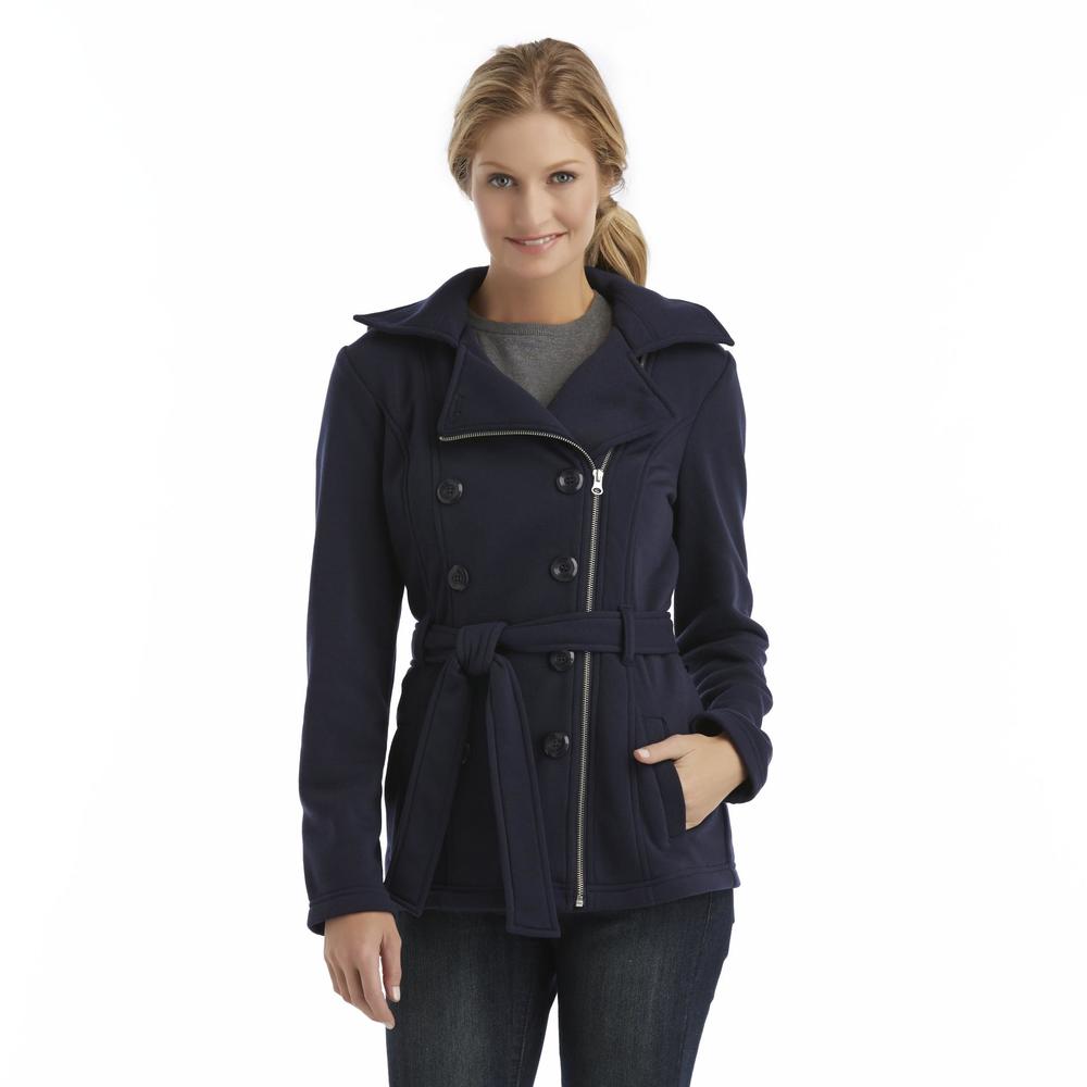Route 66 Women's Double-Breasted Knit Peacoat