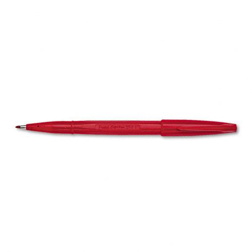 Pentel PENS520B Fine Point Stick Pen, Red Barrel and Ink