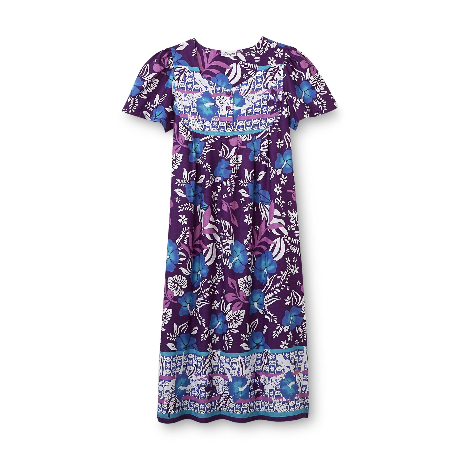 Loungees Women's Woven Nightgown - Floral